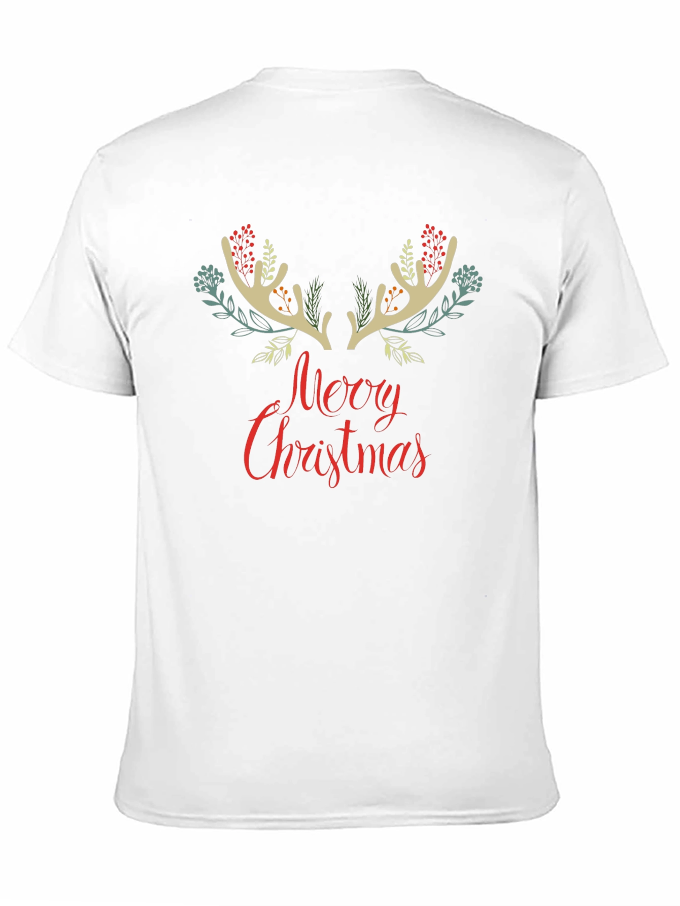 Festive Christmas Reindeer Antler Graphic Tee