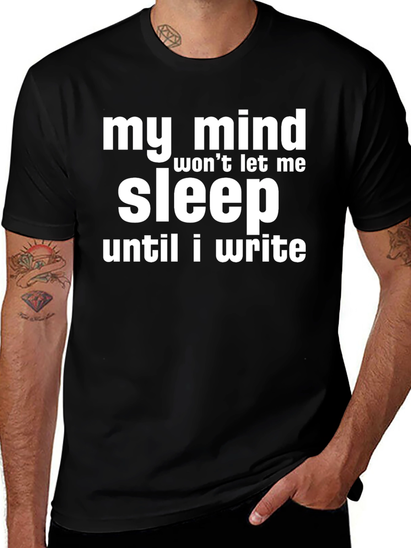 My Mind Wont Let Me Sleep Funny Writer T-Shirt