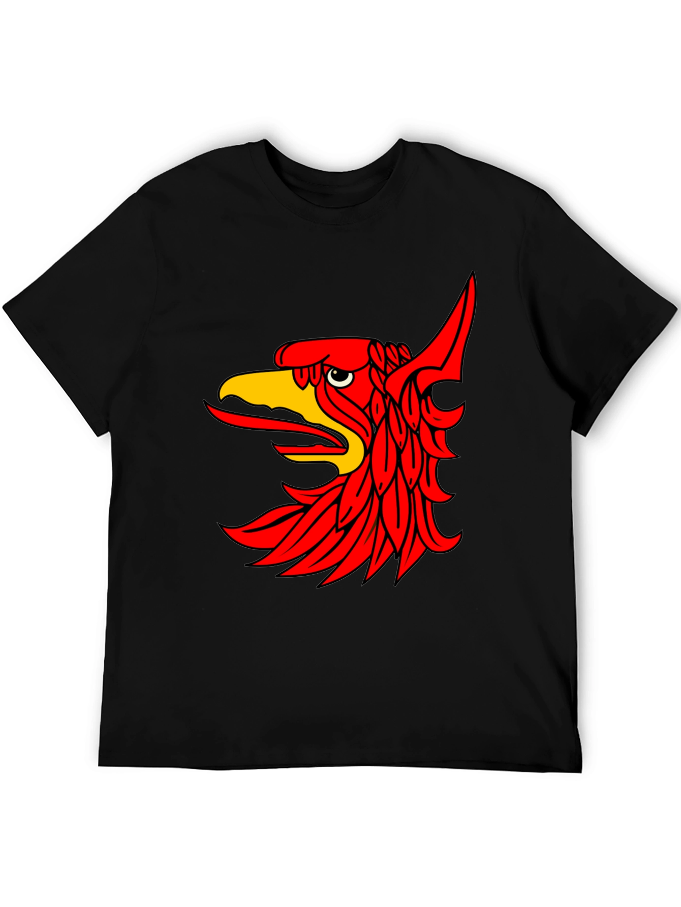 Black T-Shirt with Red Griffin Graphic