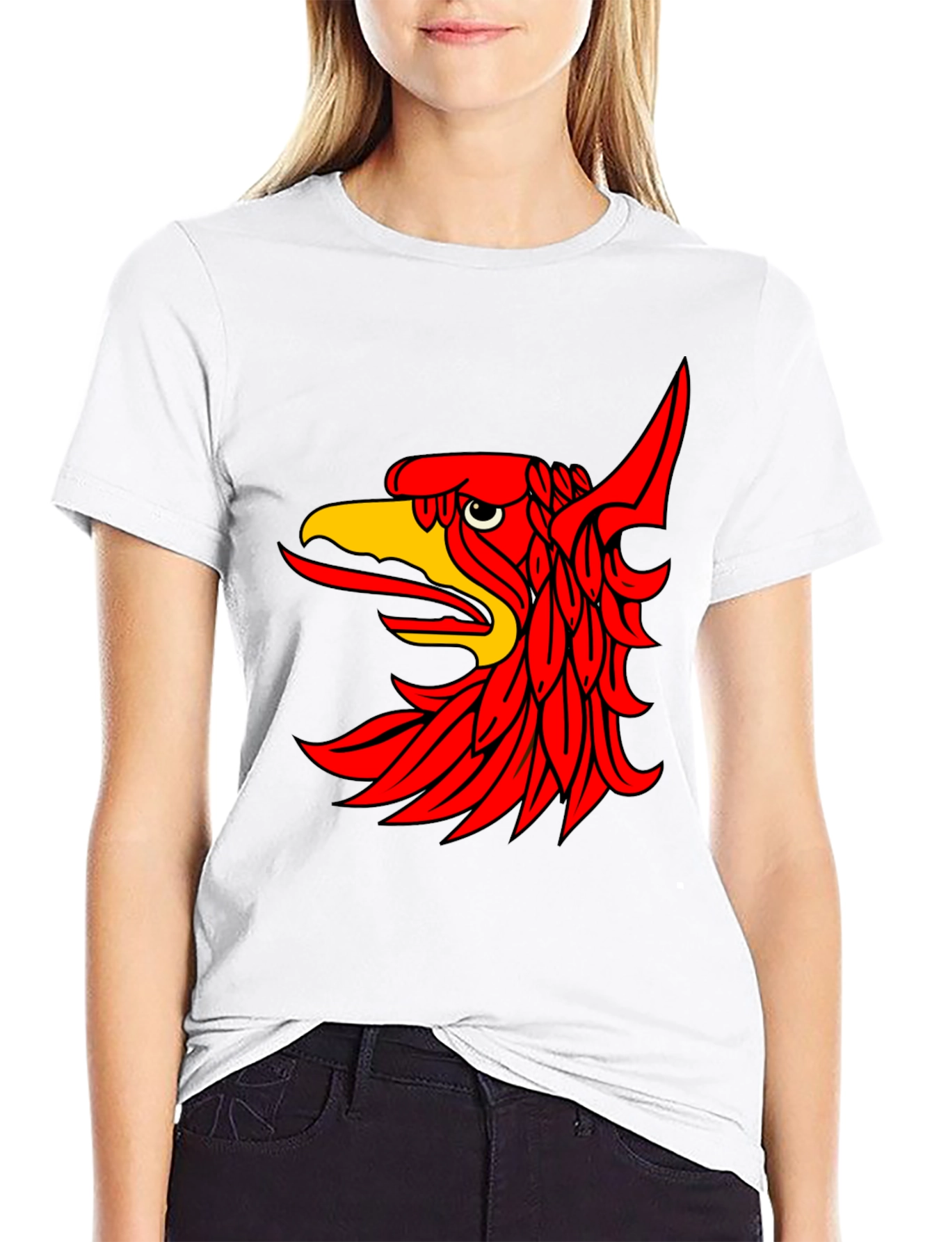 Black T-Shirt with Red Griffin Graphic