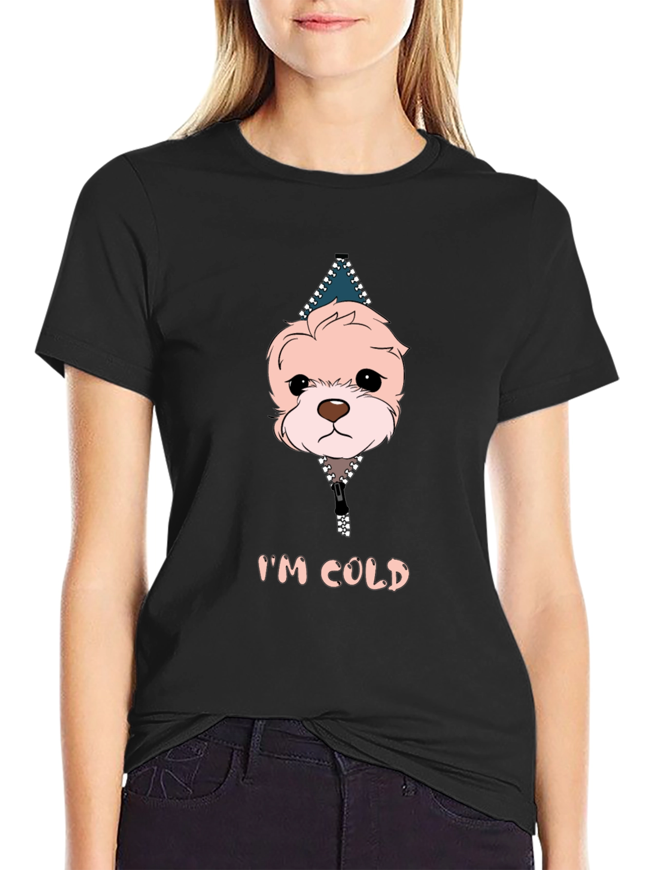 Im Cold Dog Graphic Black T-Shirt