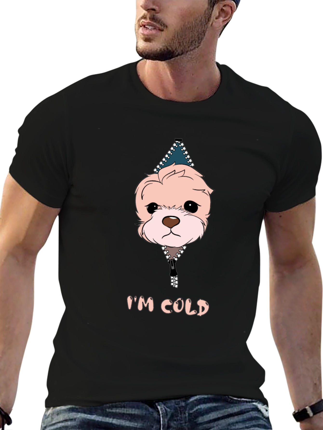 Im Cold Dog Graphic Black T-Shirt