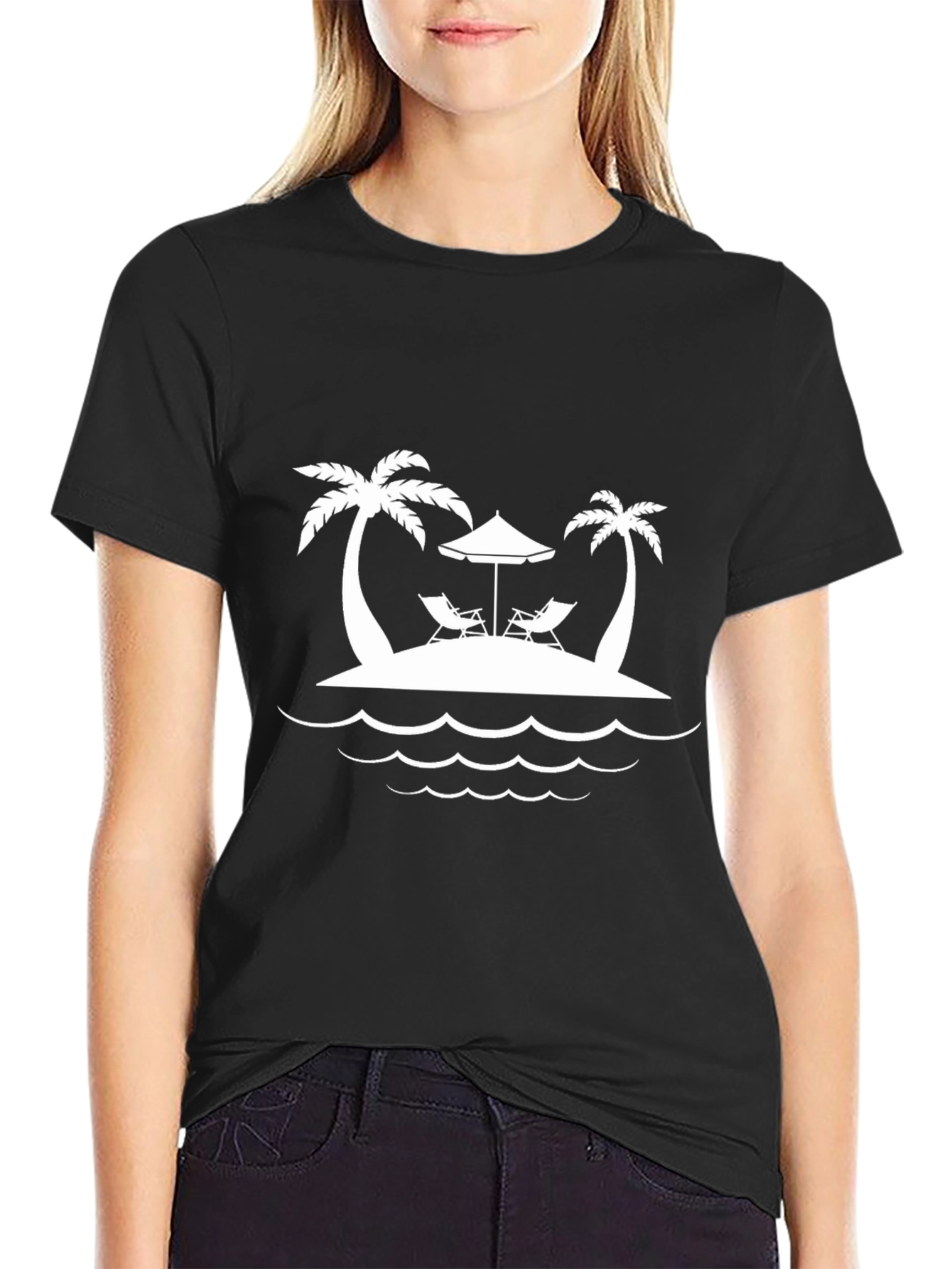 Island Getaway Graphic T-Shirt - Black