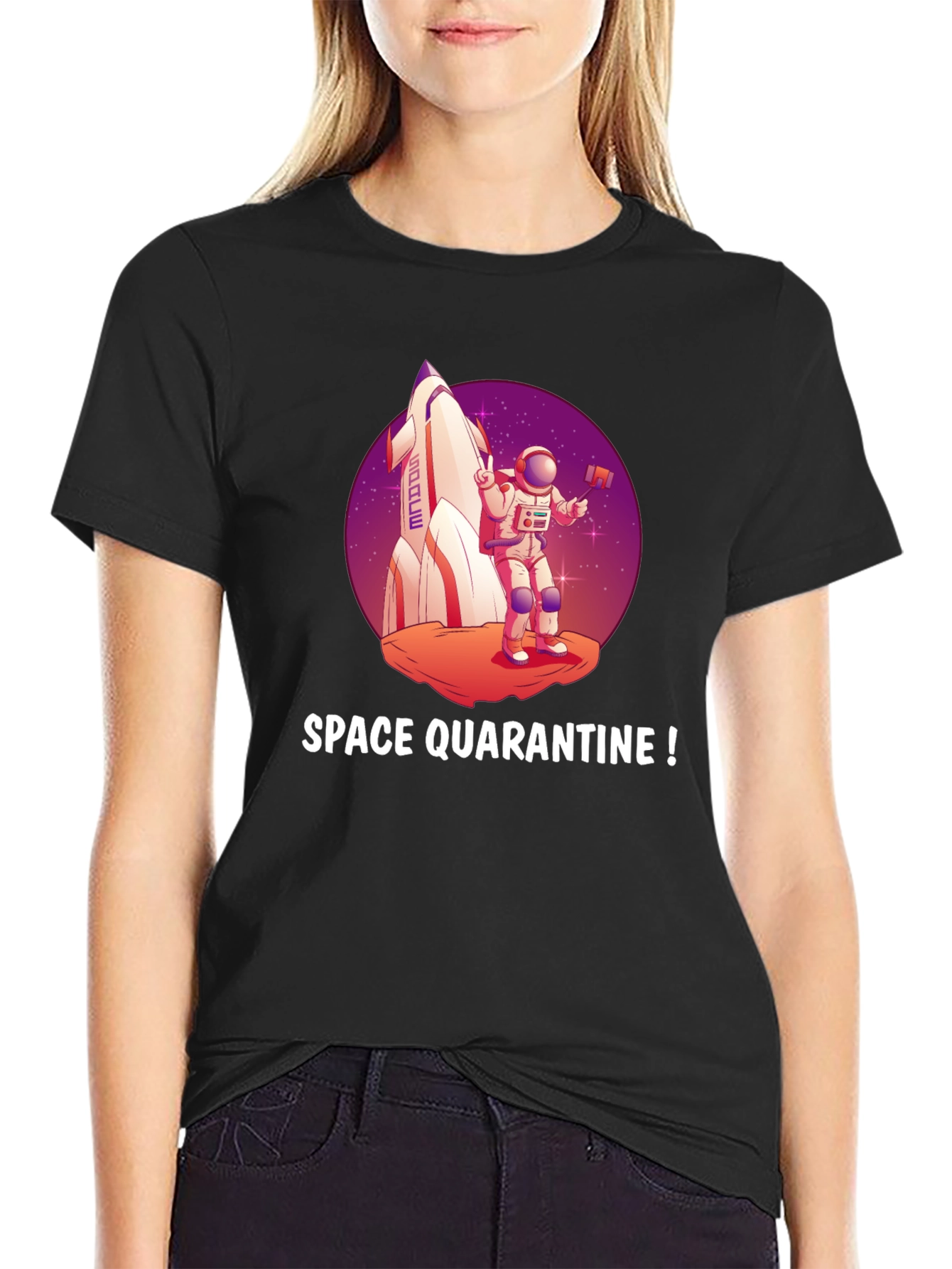 Space Quarantine T-Shirt Astronaut Rocket Graphic Tee