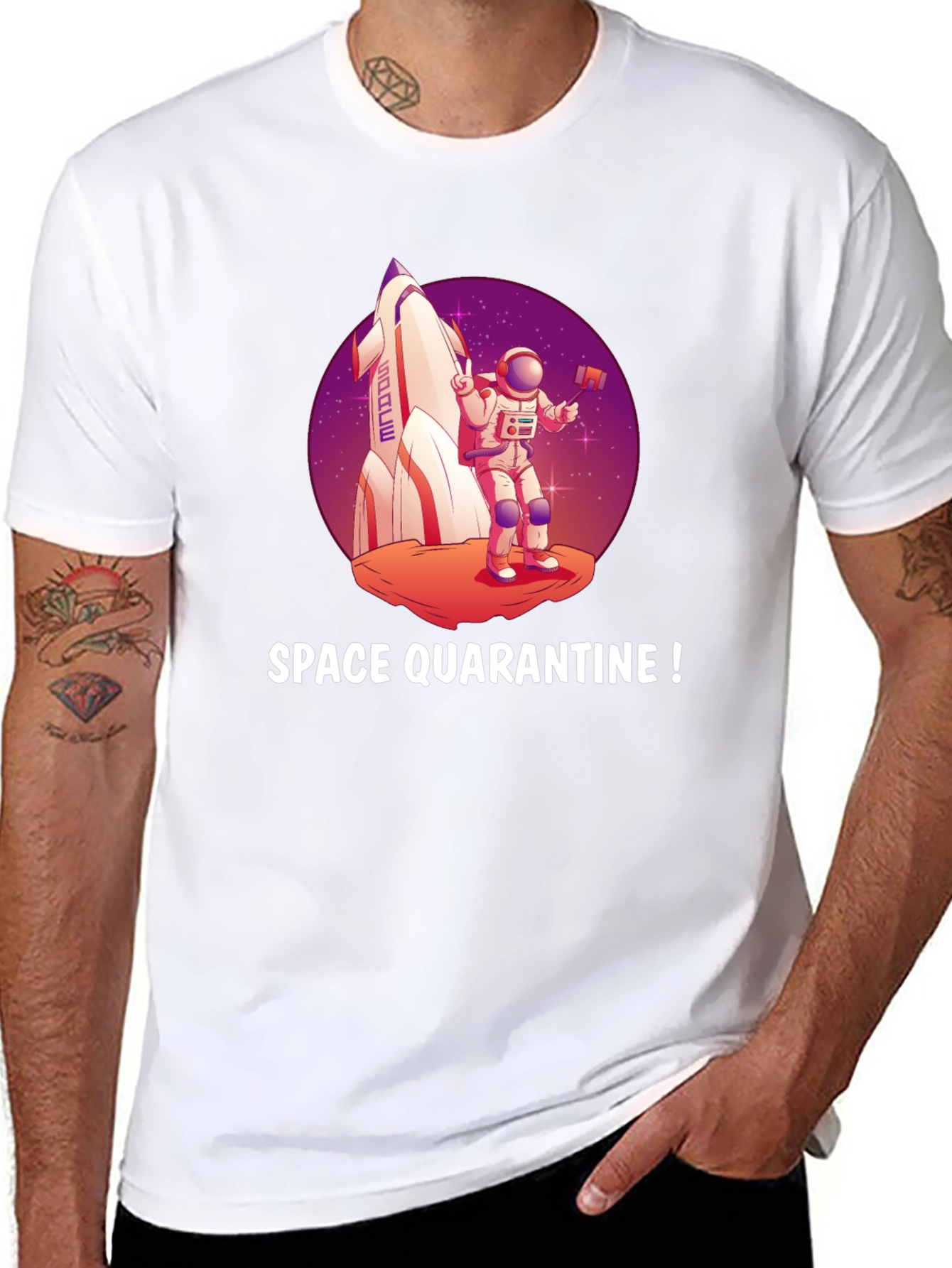 Space Quarantine T-Shirt Astronaut Rocket Graphic Tee