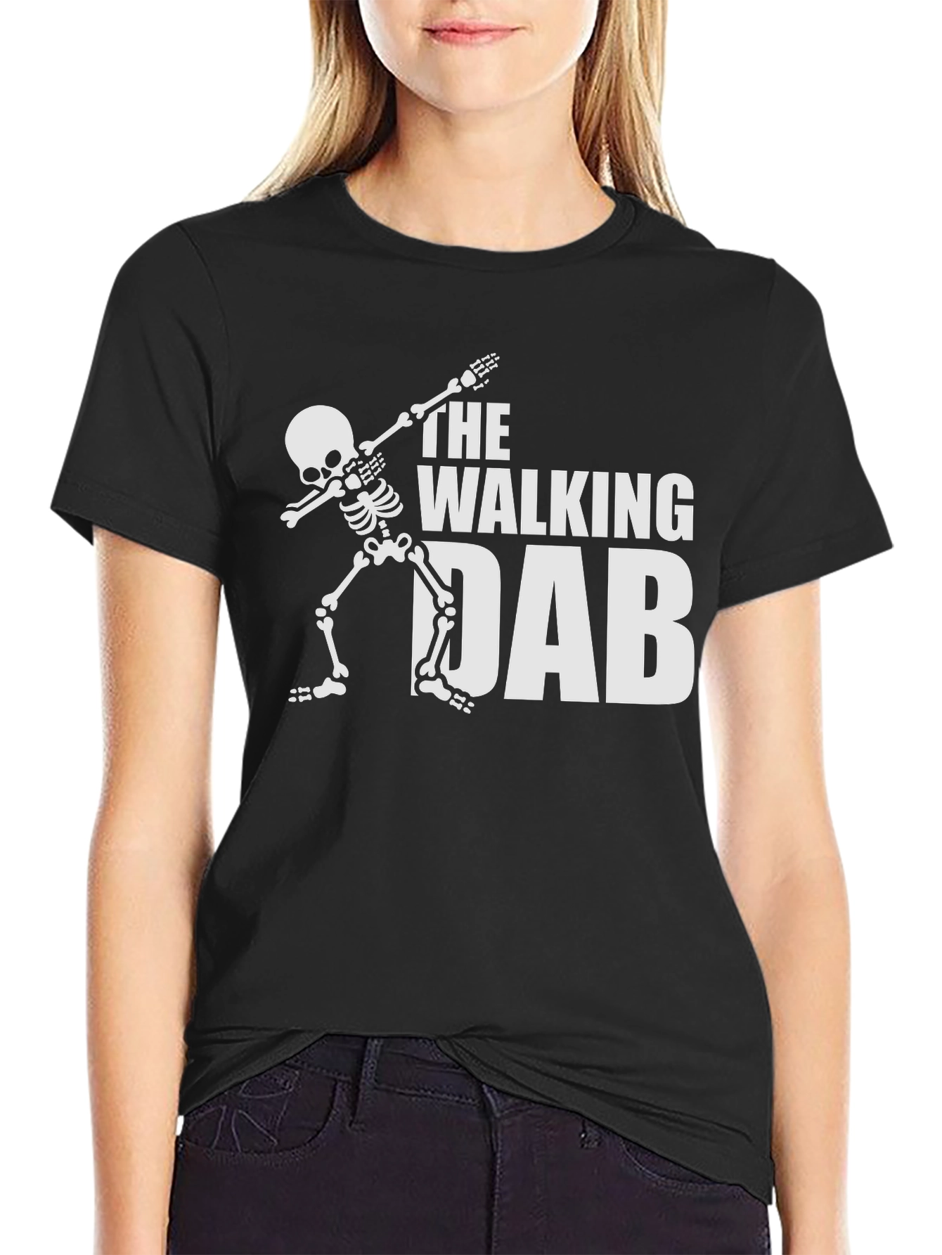 The Walking Dab Skeleton Graphic Tee - Black