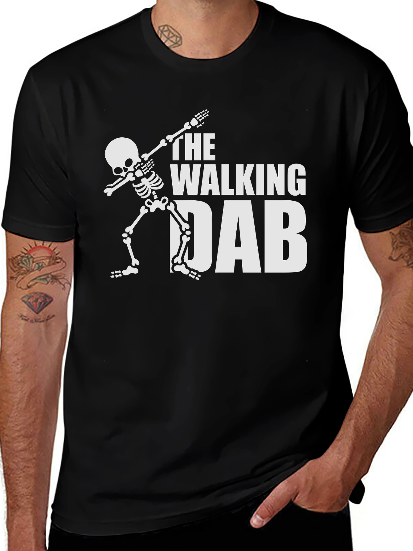 The Walking Dab Skeleton Graphic Tee - Black