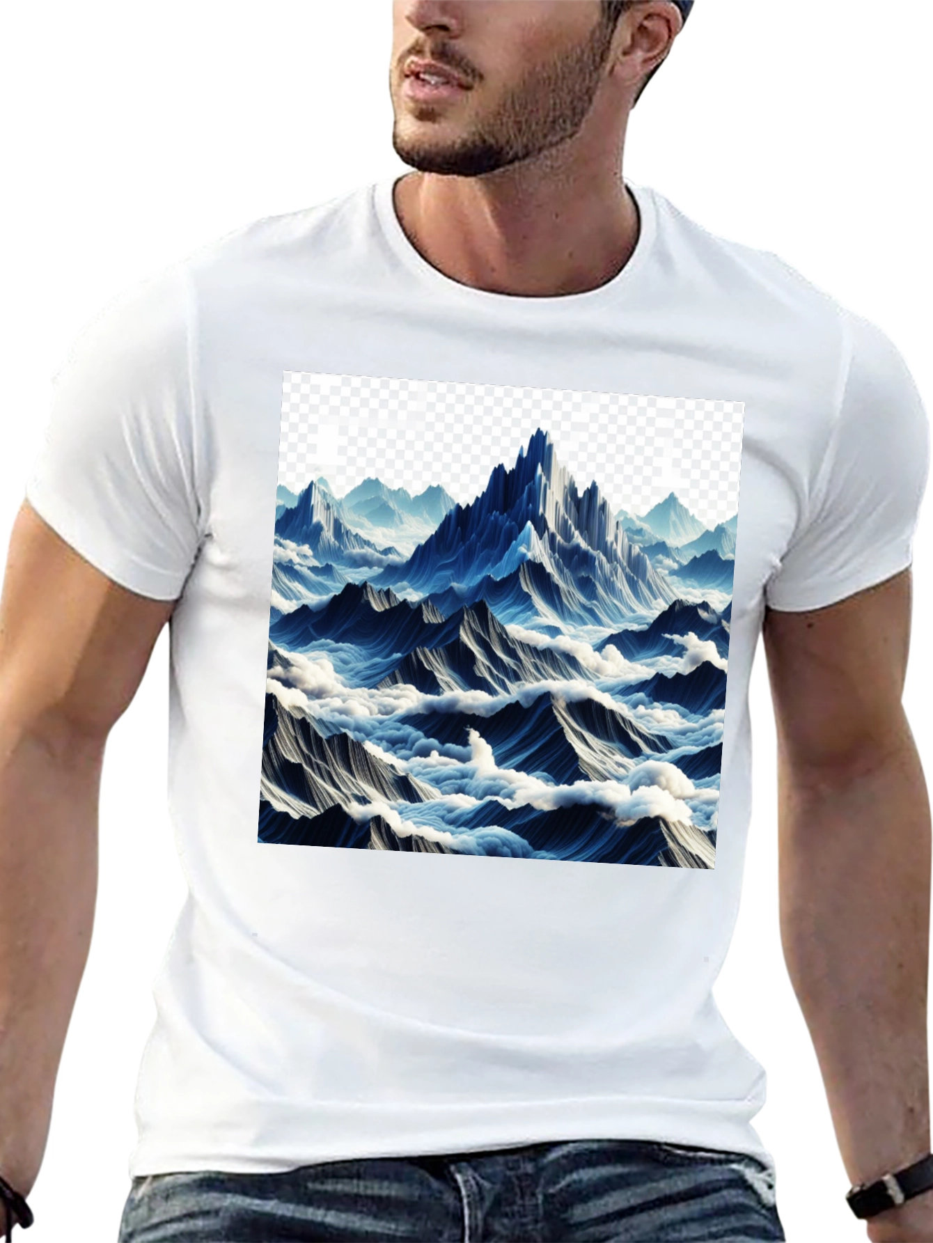 Mountainscape Graphic Tee - Black Cotton Comfort