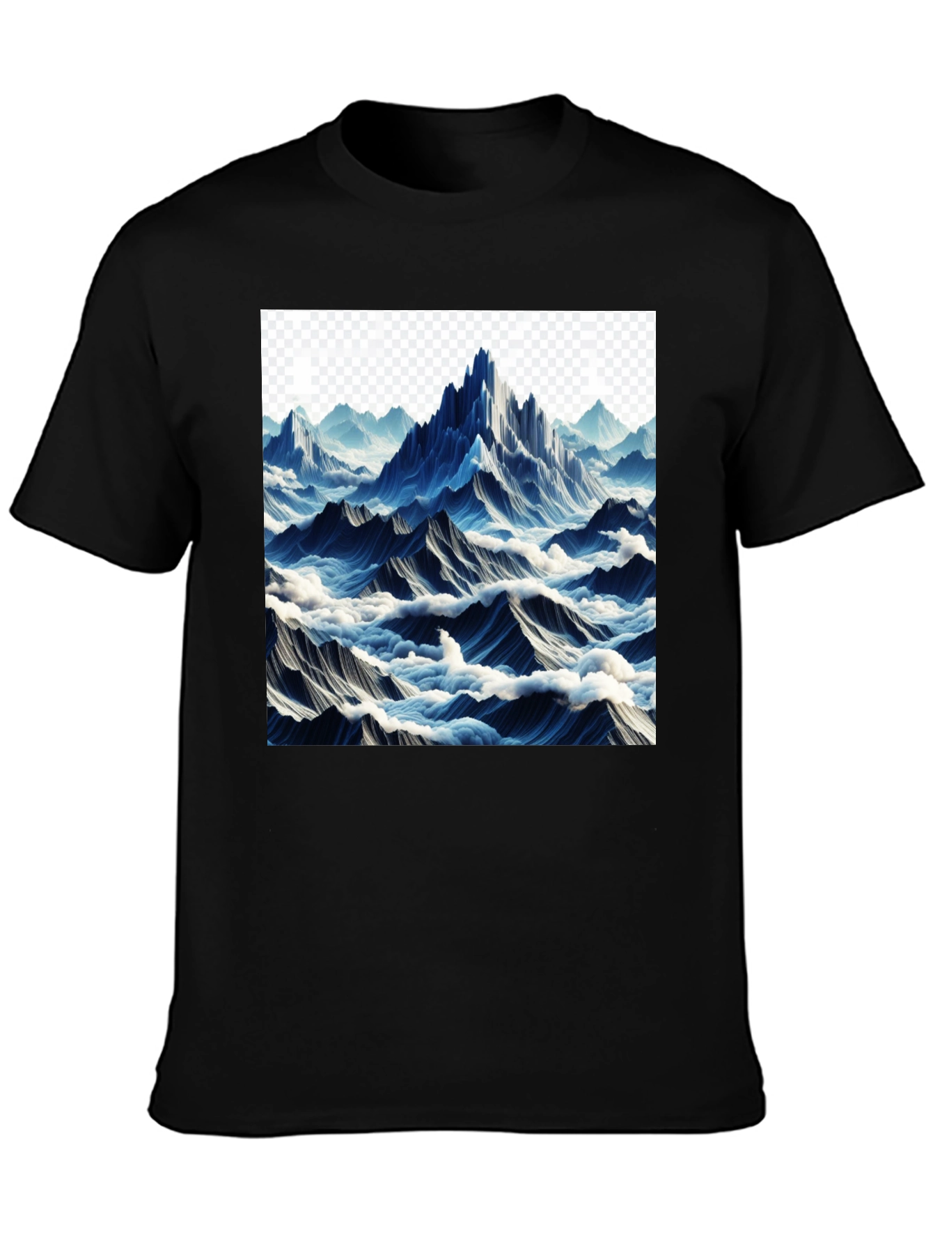 Mountainscape Graphic Tee - Black Cotton Comfort
