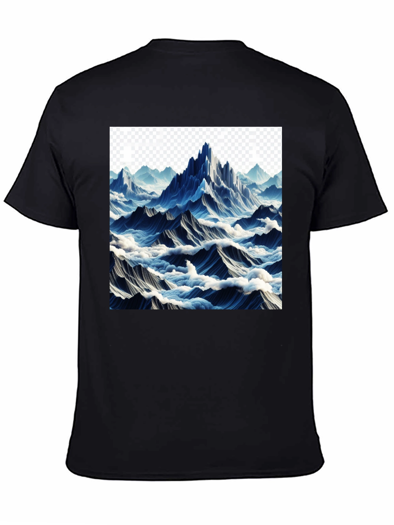 Mountainscape Graphic Tee - Black Cotton Comfort