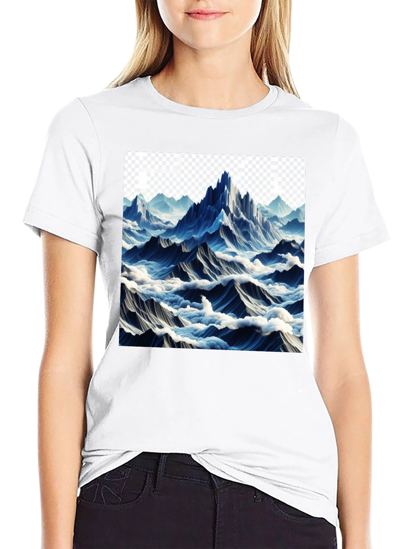 Mountainscape Graphic Tee - Black Cotton Comfort