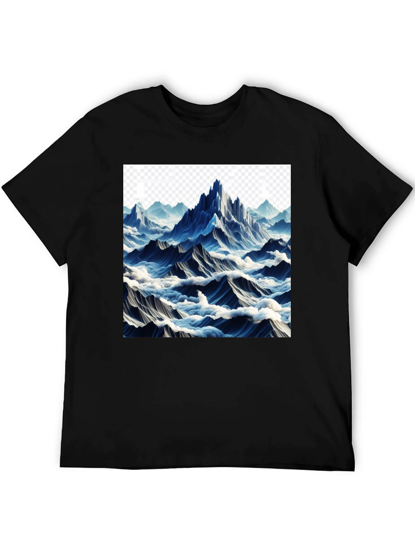 Mountainscape Graphic Tee - Black Cotton Comfort