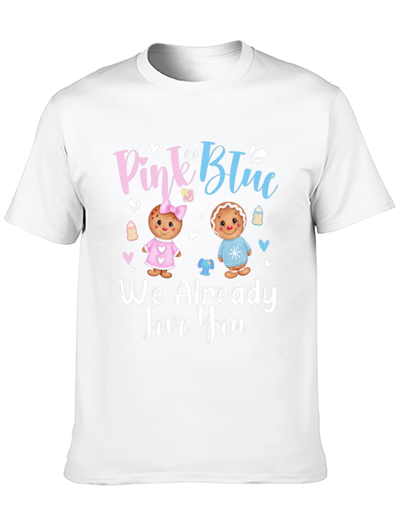 Pink or Blue Baby Gender Reveal T-Shirt