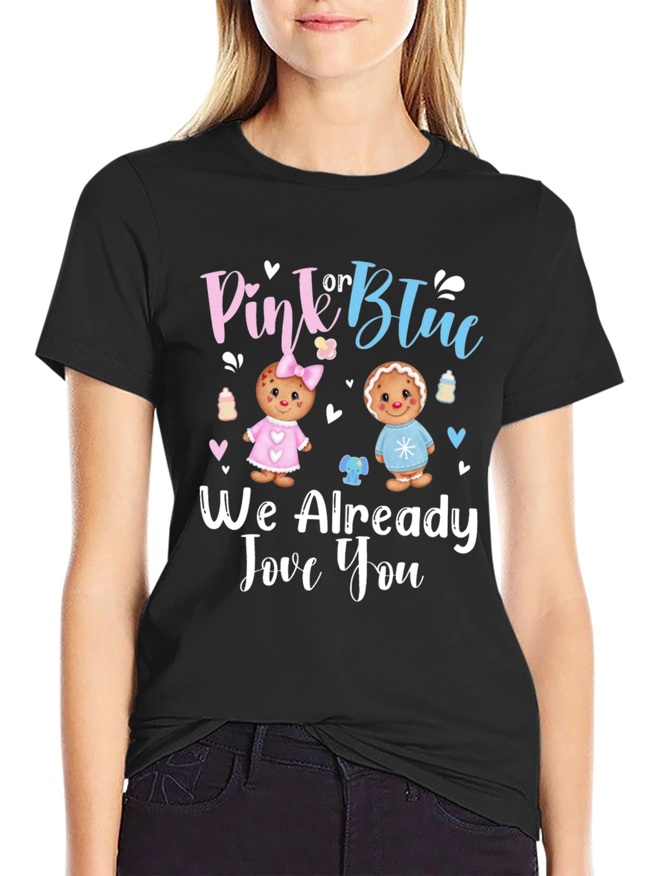 Pink or Blue Baby Gender Reveal T-Shirt