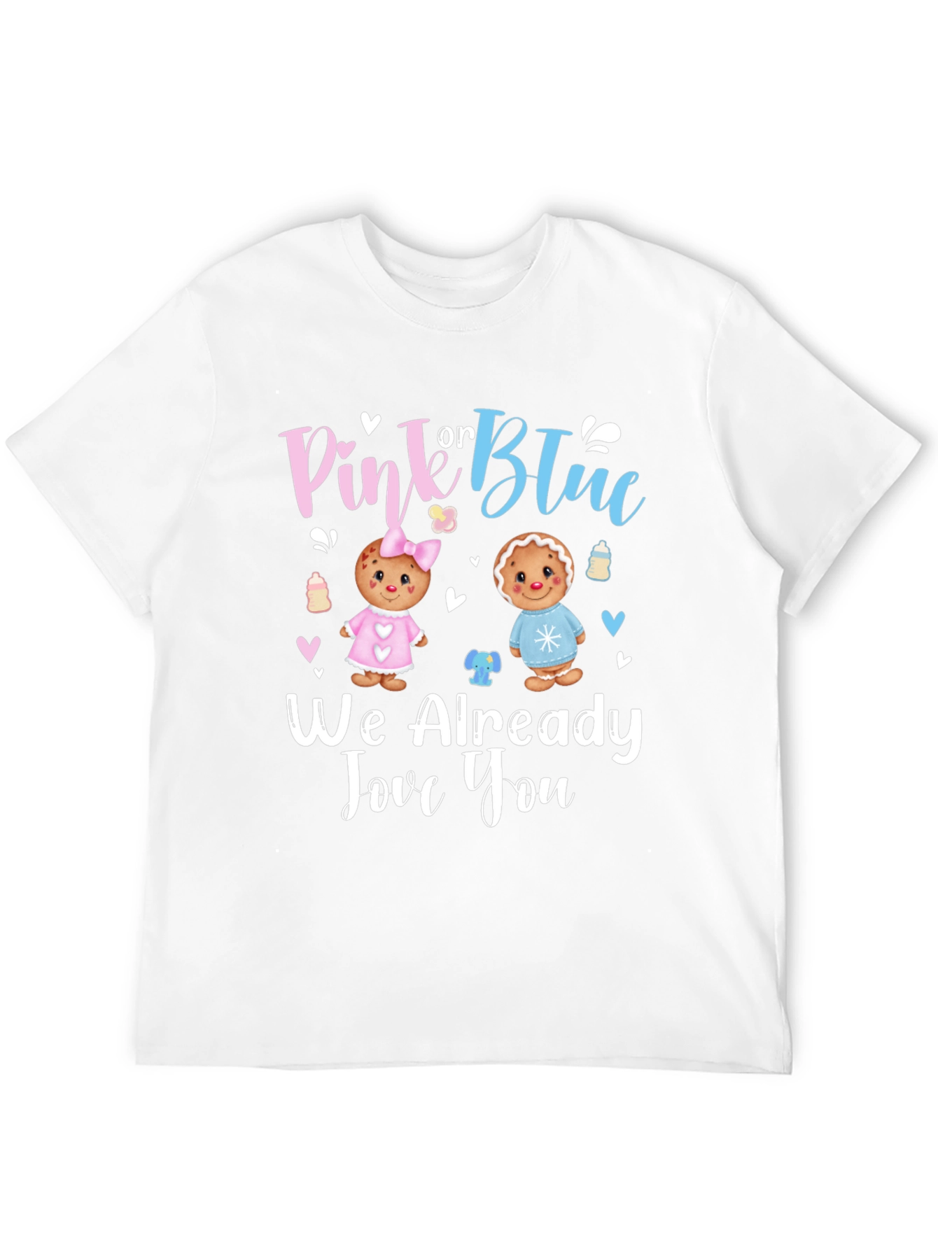 Pink or Blue Baby Gender Reveal T-Shirt