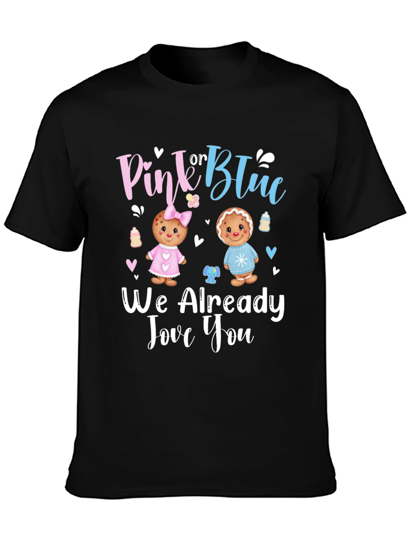 Pink or Blue Baby Gender Reveal T-Shirt