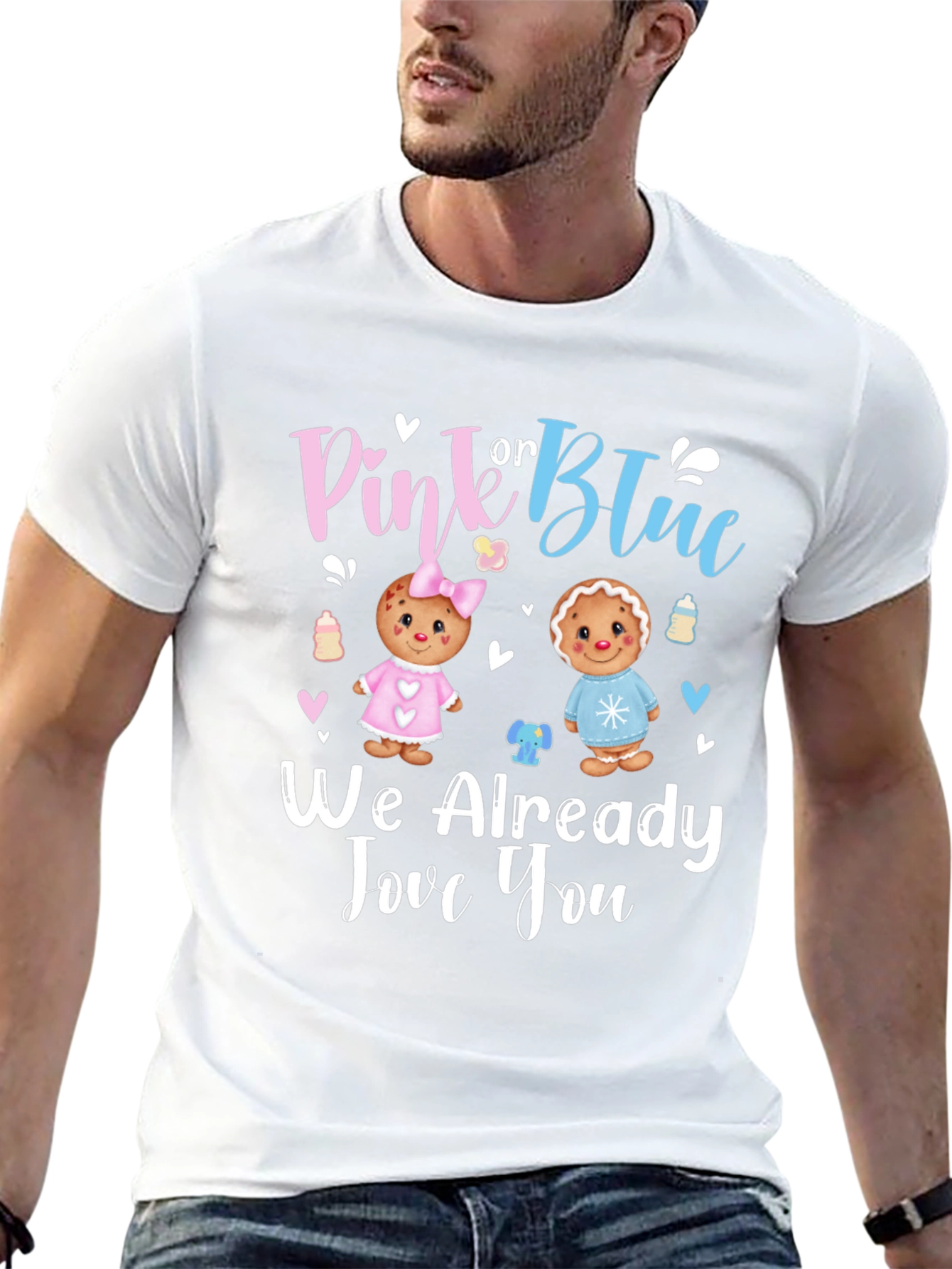 Pink or Blue Baby Gender Reveal T-Shirt