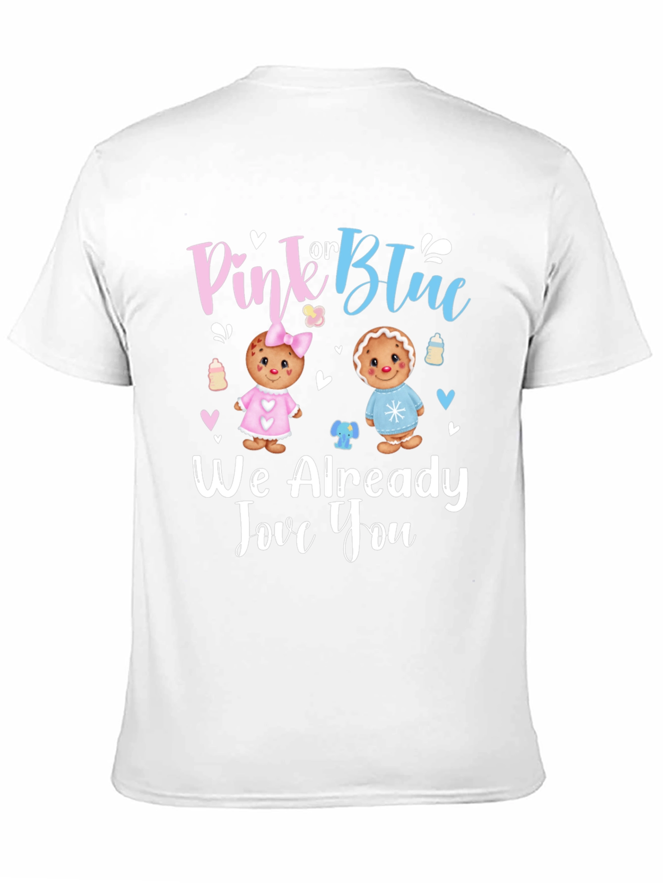 Pink or Blue Baby Gender Reveal T-Shirt