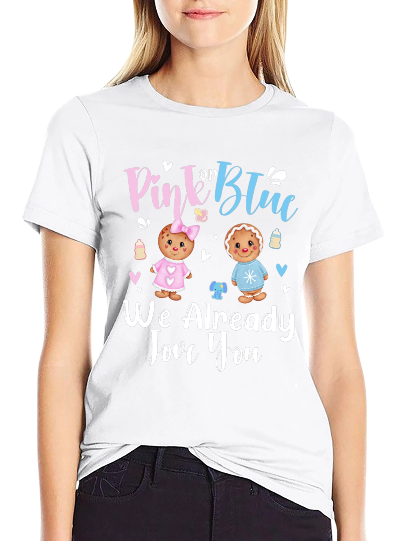 Pink or Blue Baby Gender Reveal T-Shirt