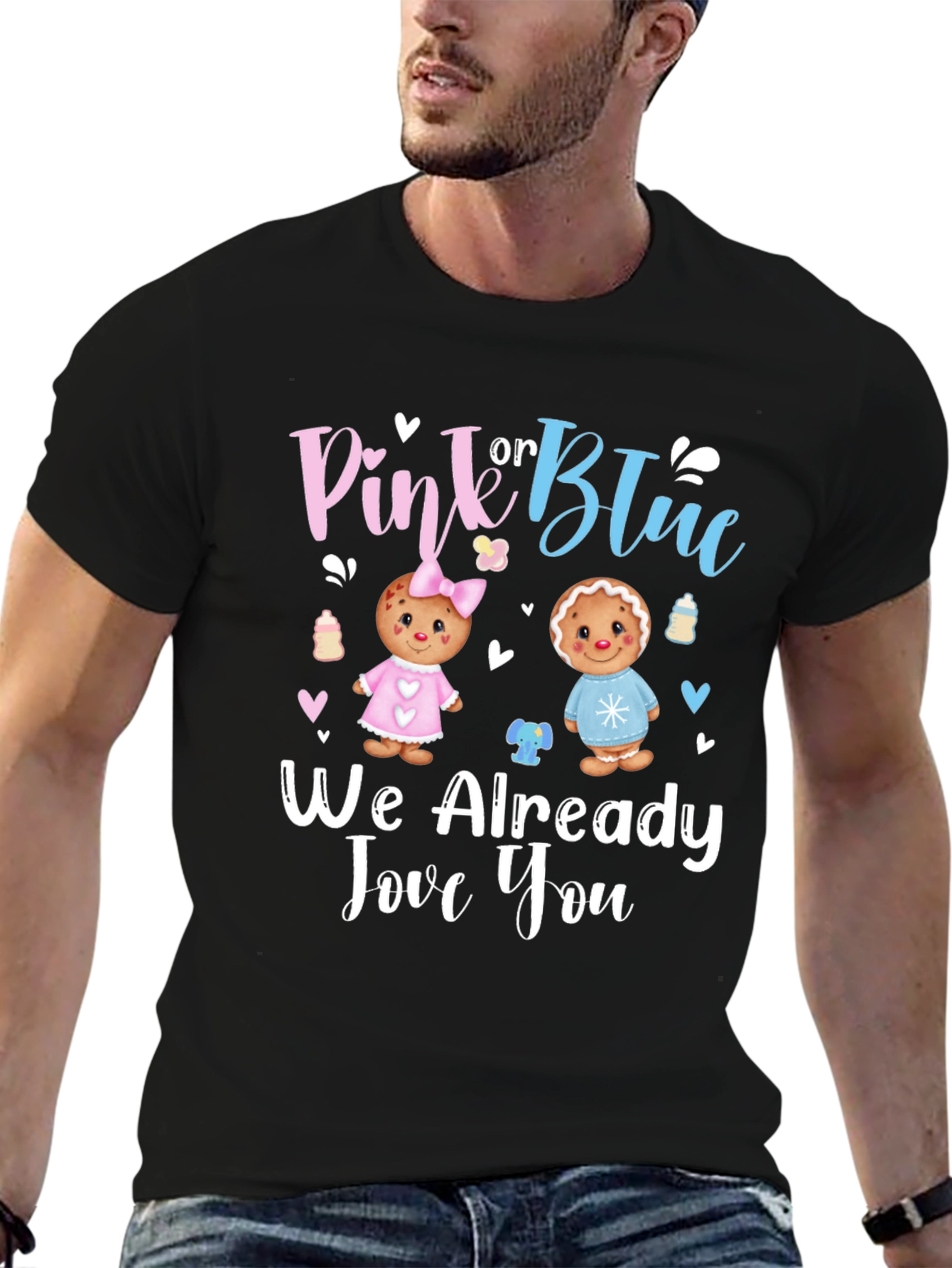 Pink or Blue Baby Gender Reveal T-Shirt