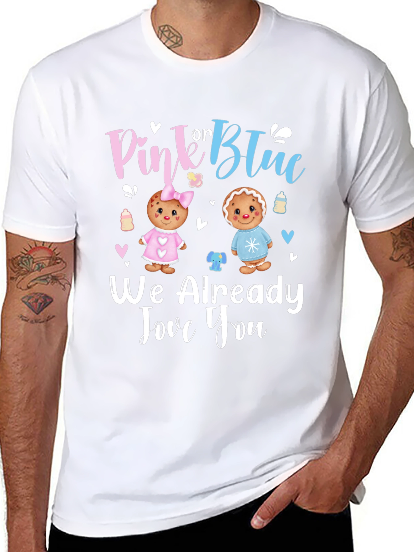 Pink or Blue Baby Gender Reveal T-Shirt