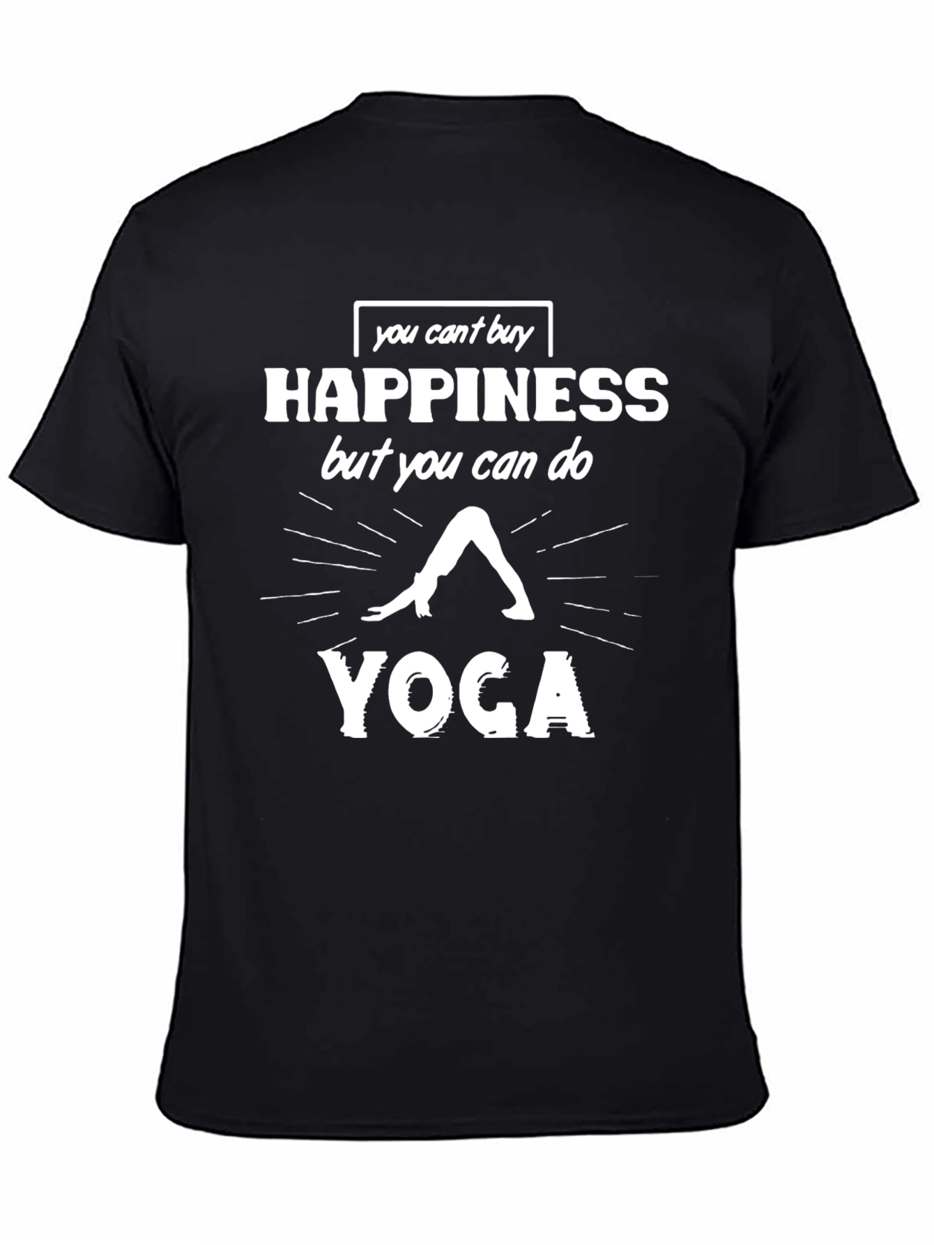 Yoga Happiness Black T-Shirt