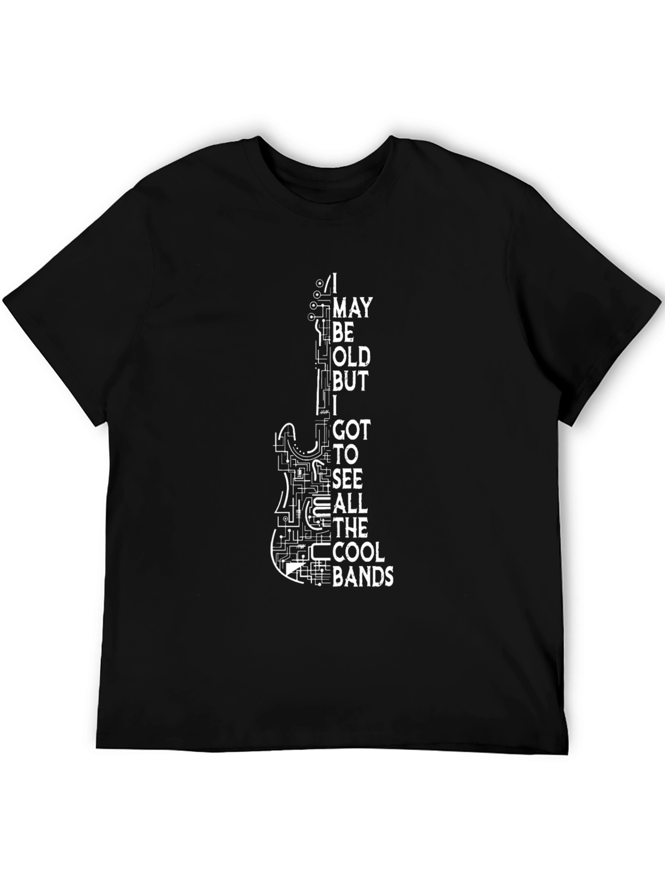 I May Be Old Guitar T-Shirt - Cool Bands