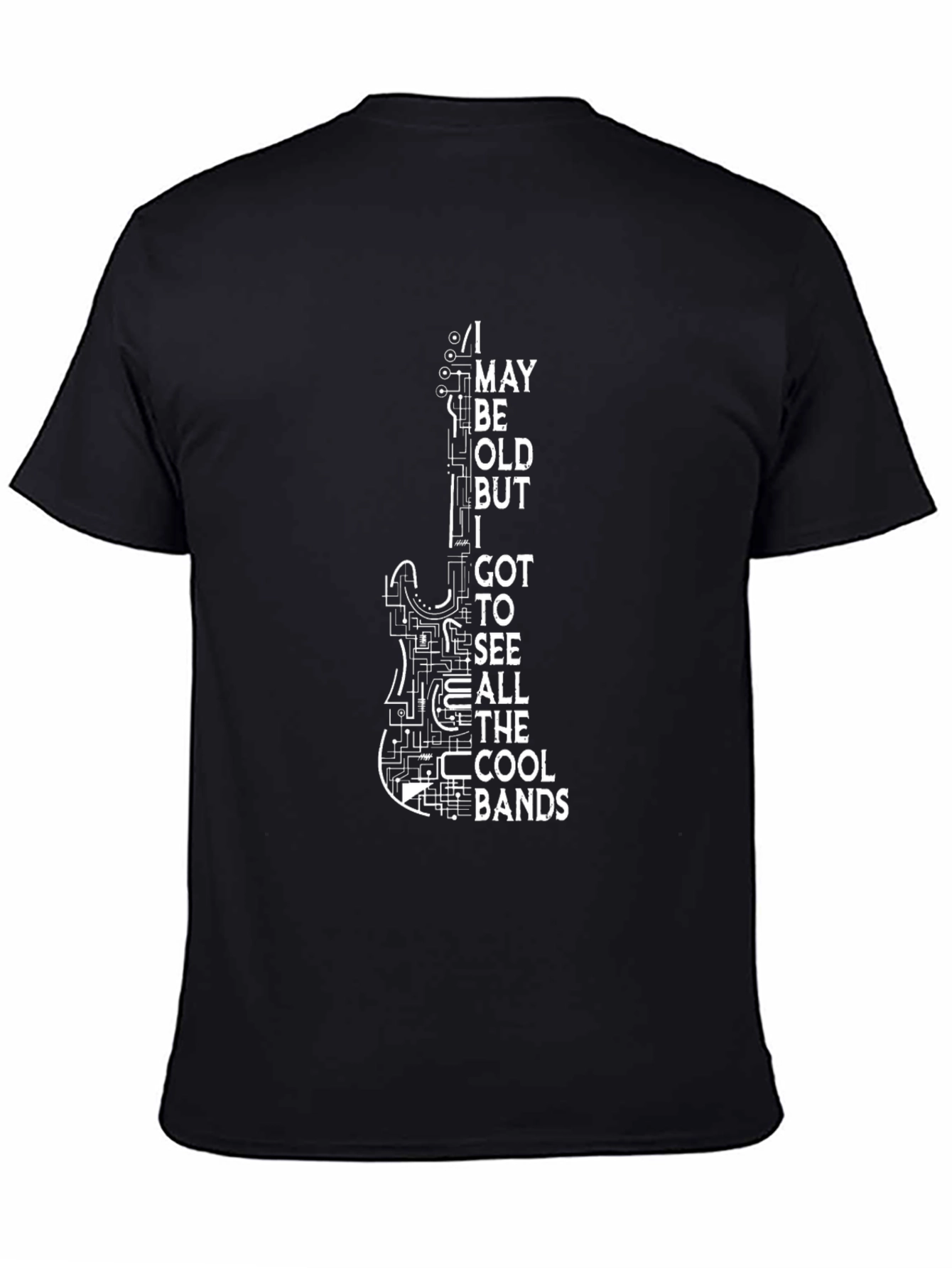 I May Be Old Guitar T-Shirt - Cool Bands