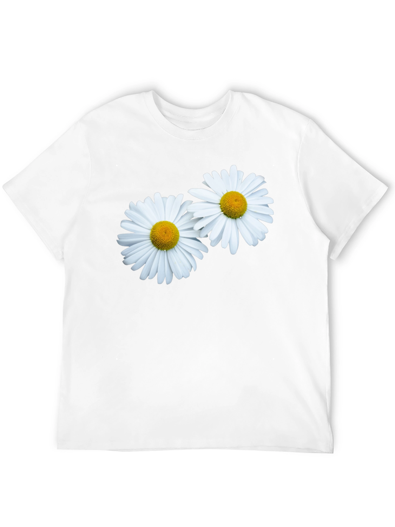 Daisy Flower Graphic Black T-Shirt