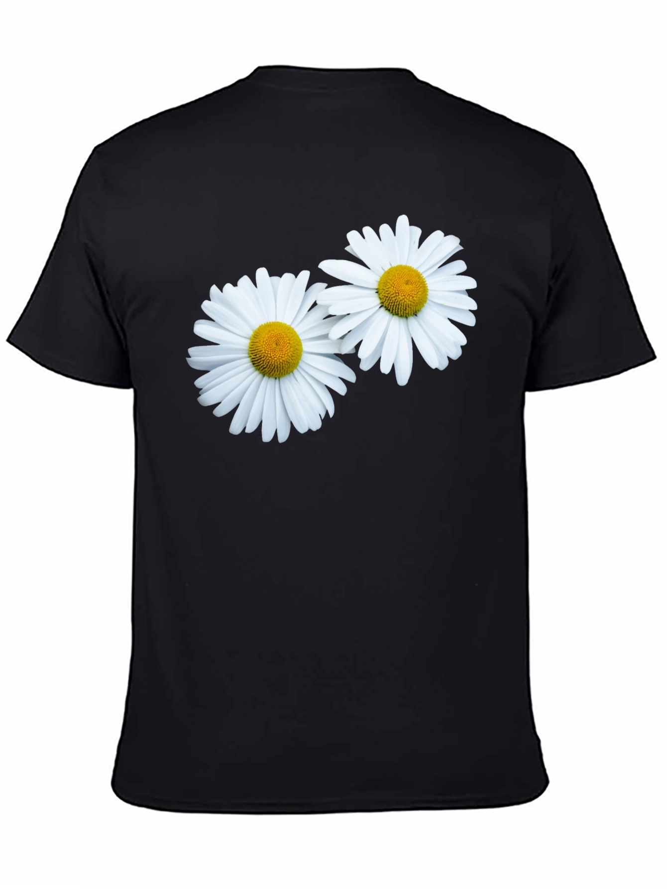 Daisy Flower Graphic Black T-Shirt