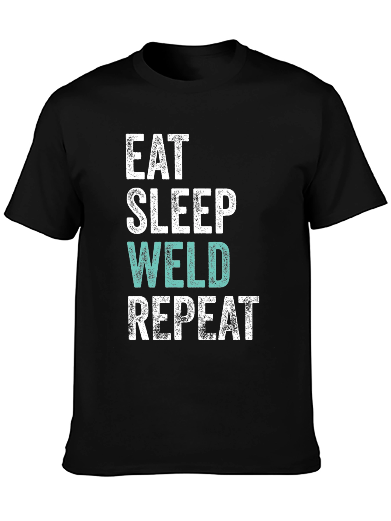 Eat Sleep Weld Repeat Black Graphic T-Shirt