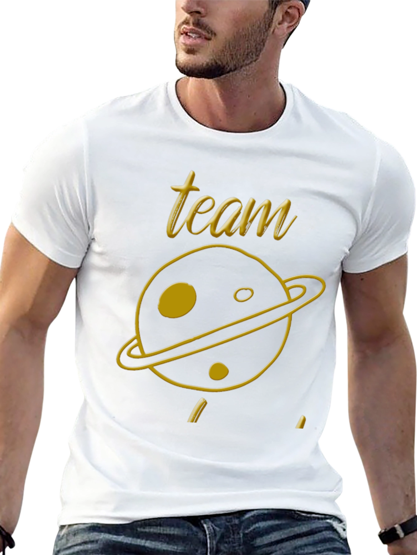 Team Planet Graphic Tee - Black Cotton Blend