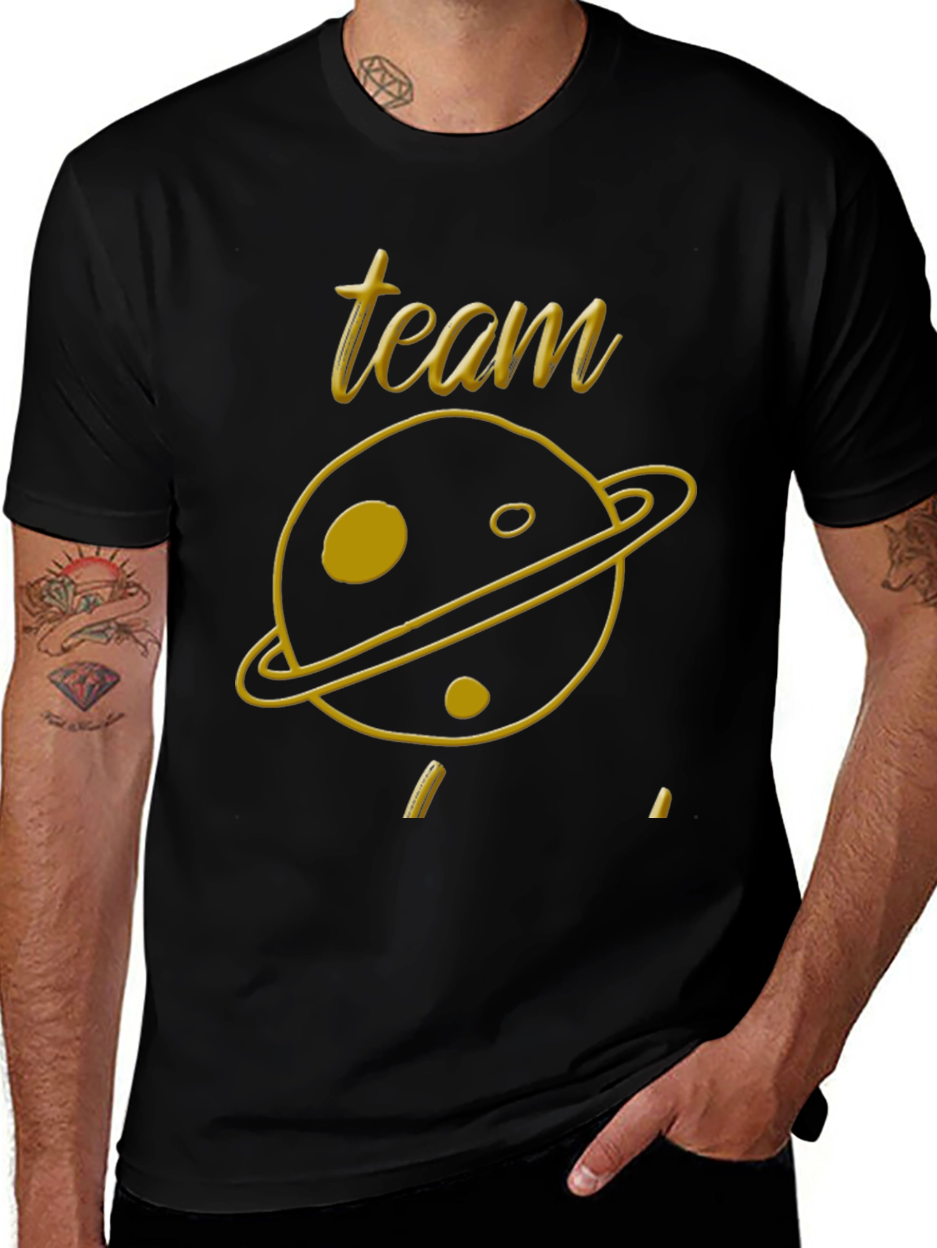 Team Planet Graphic Tee - Black Cotton Blend