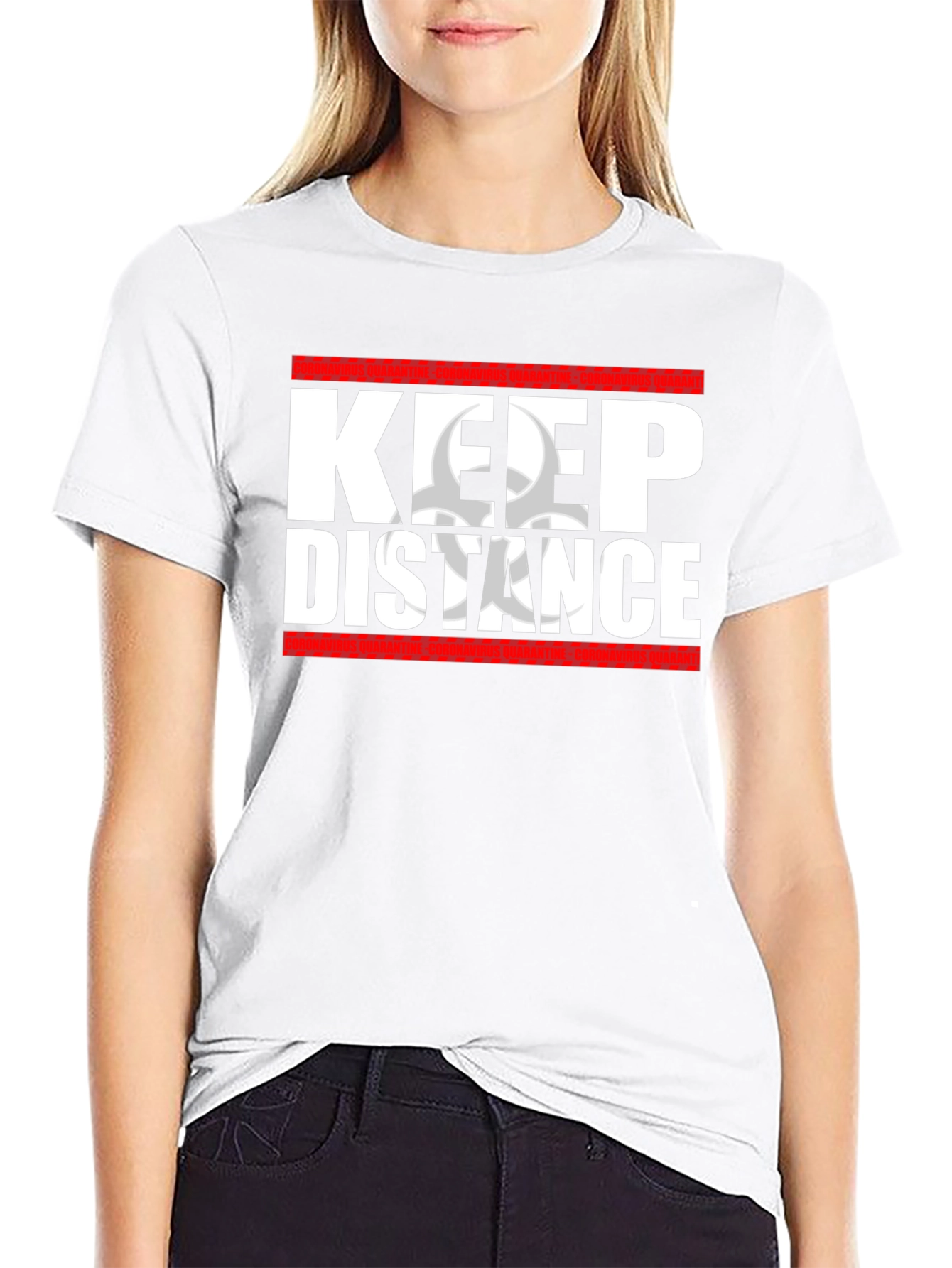 Keep Distance Black T-Shirt
