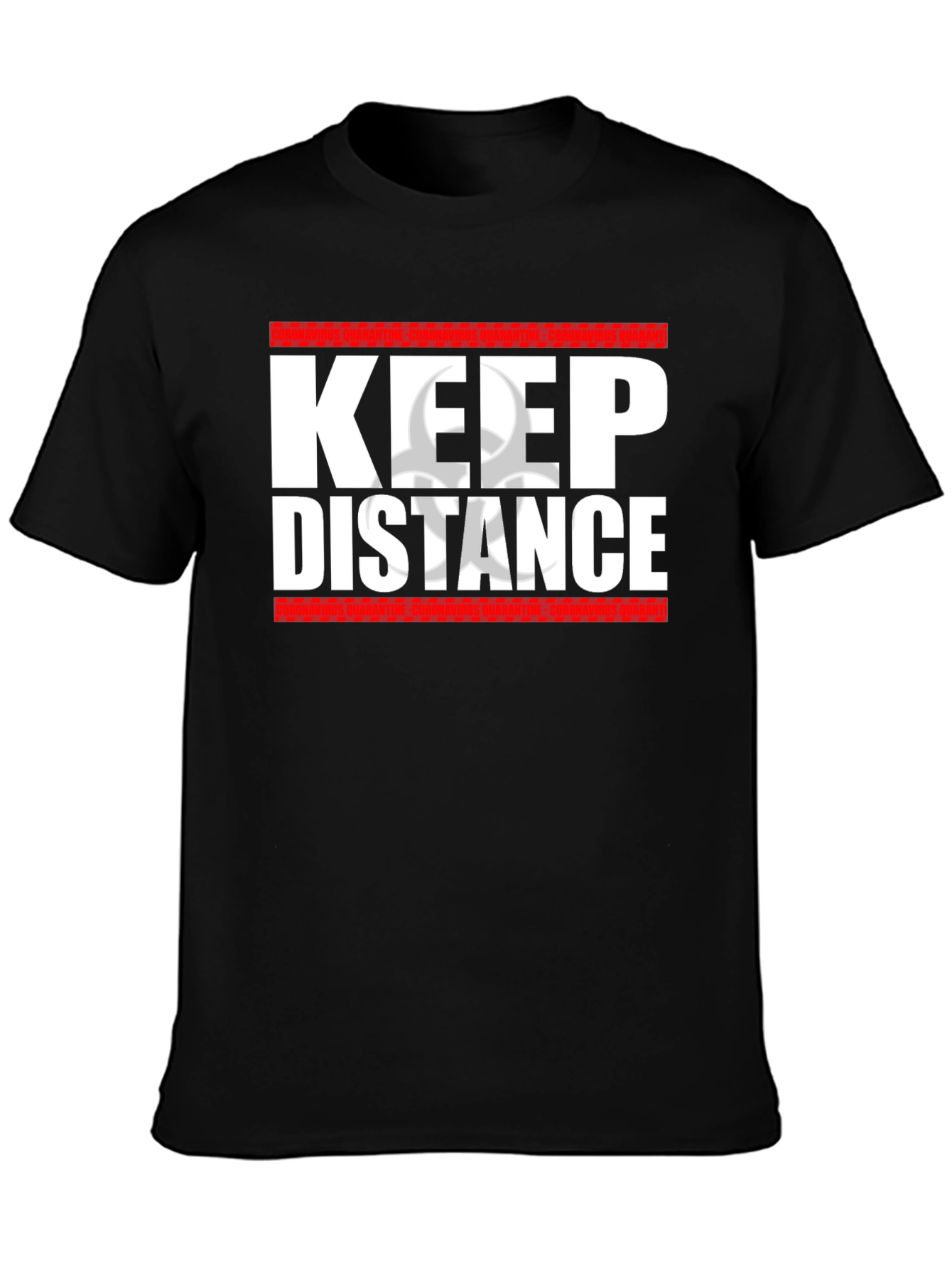 Keep Distance Black T-Shirt