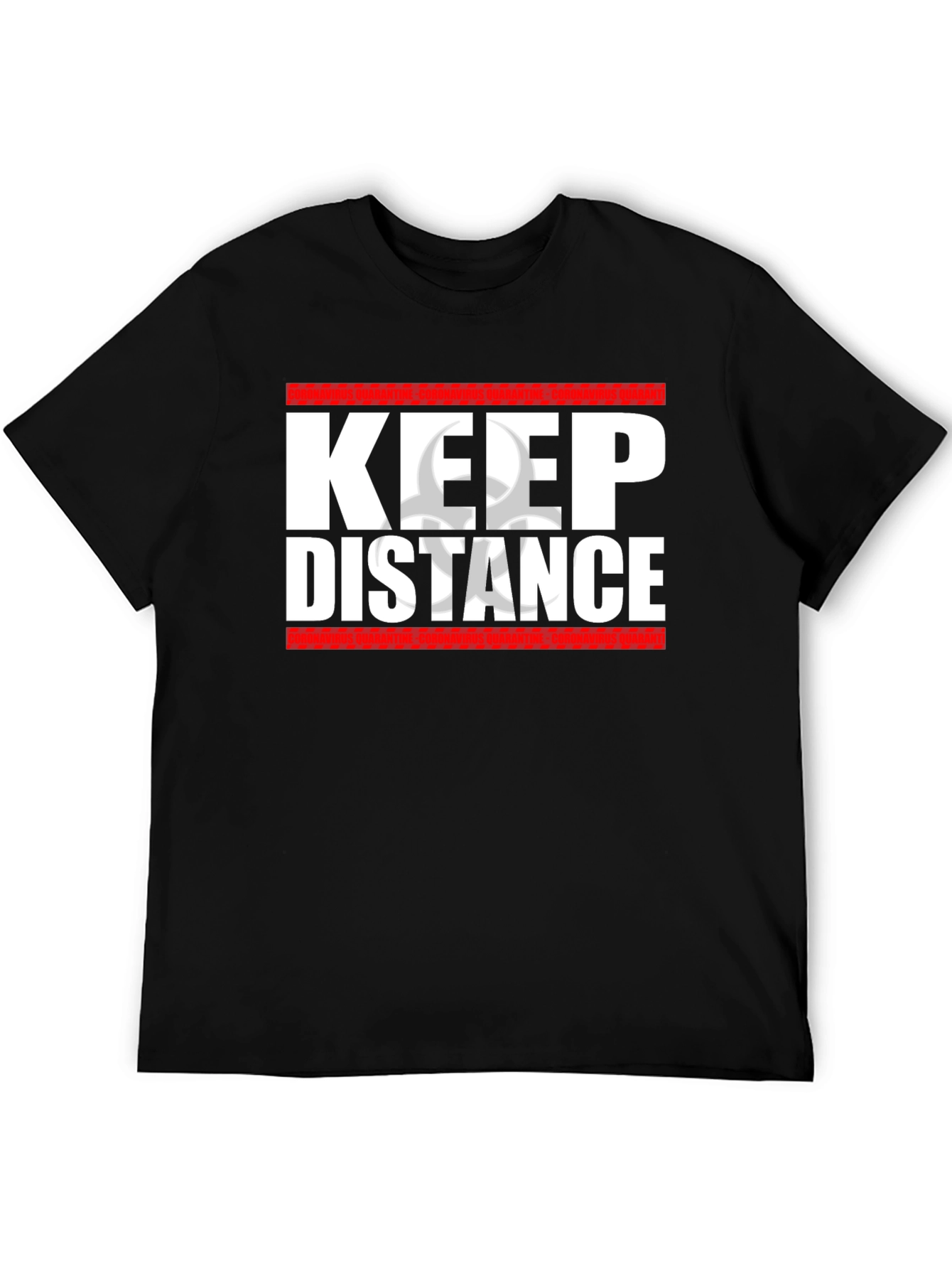 Keep Distance Black T-Shirt