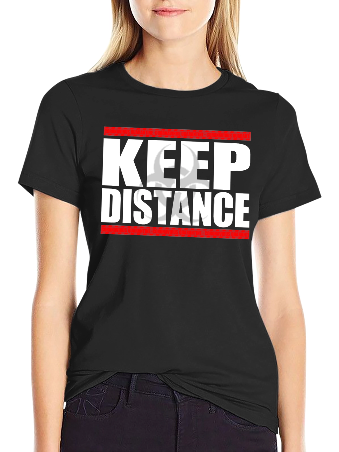 Keep Distance Black T-Shirt