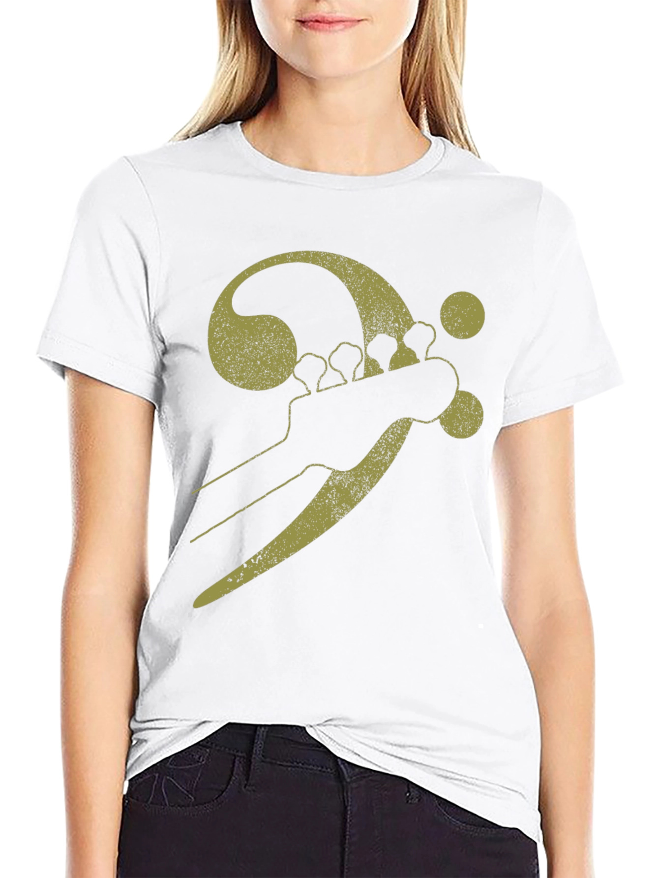 Bass Clef Guitar Tee - Black Music Shirt