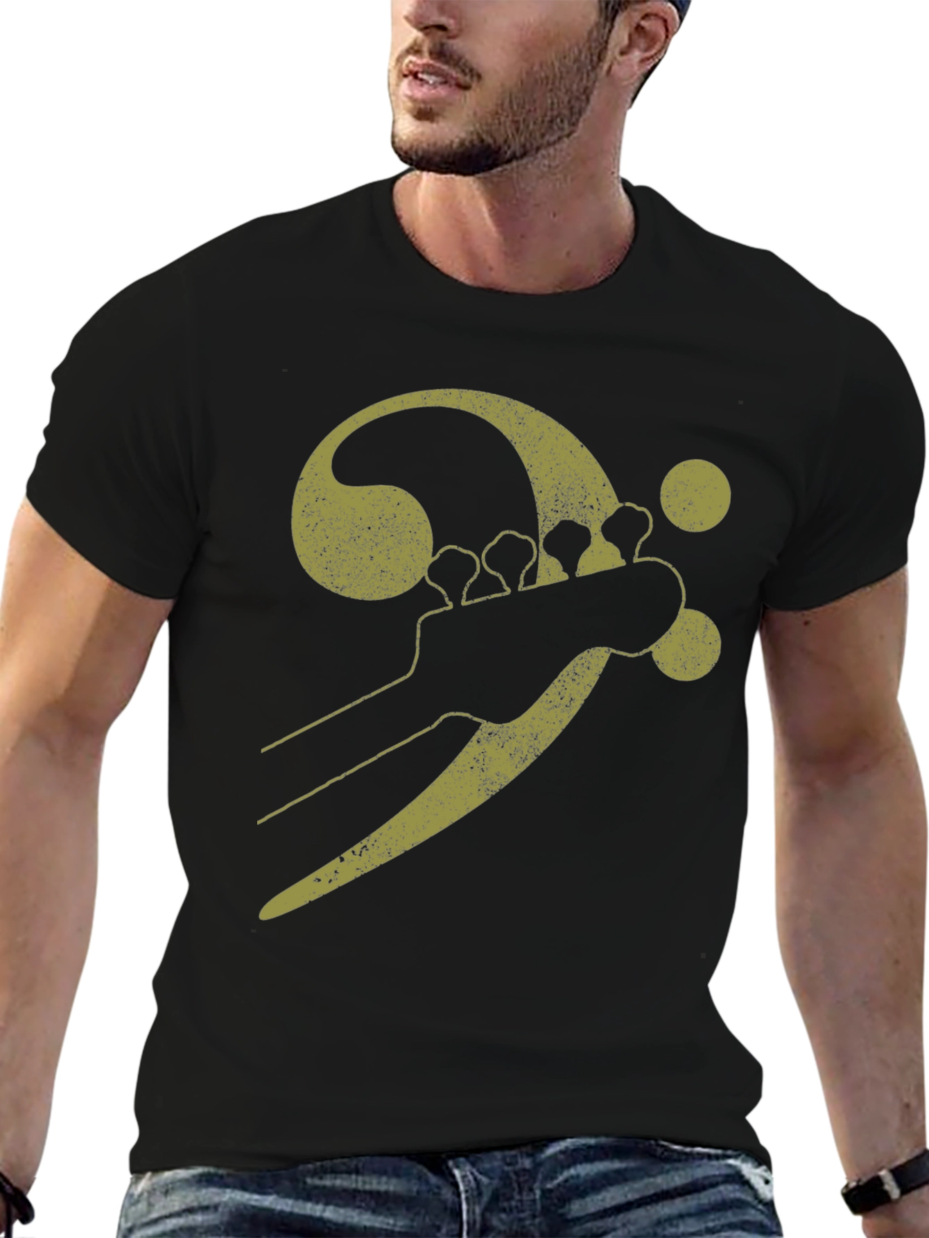 Bass Clef Guitar Tee - Black Music Shirt