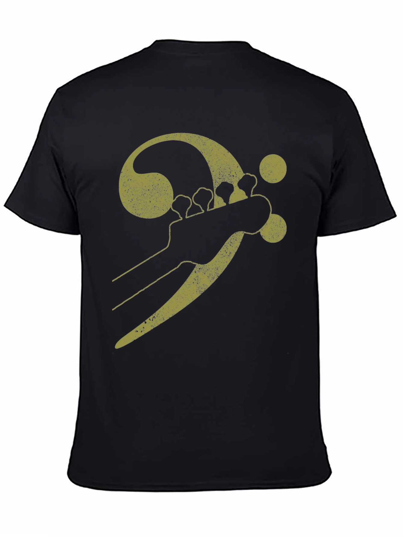 Bass Clef Guitar Tee - Black Music Shirt
