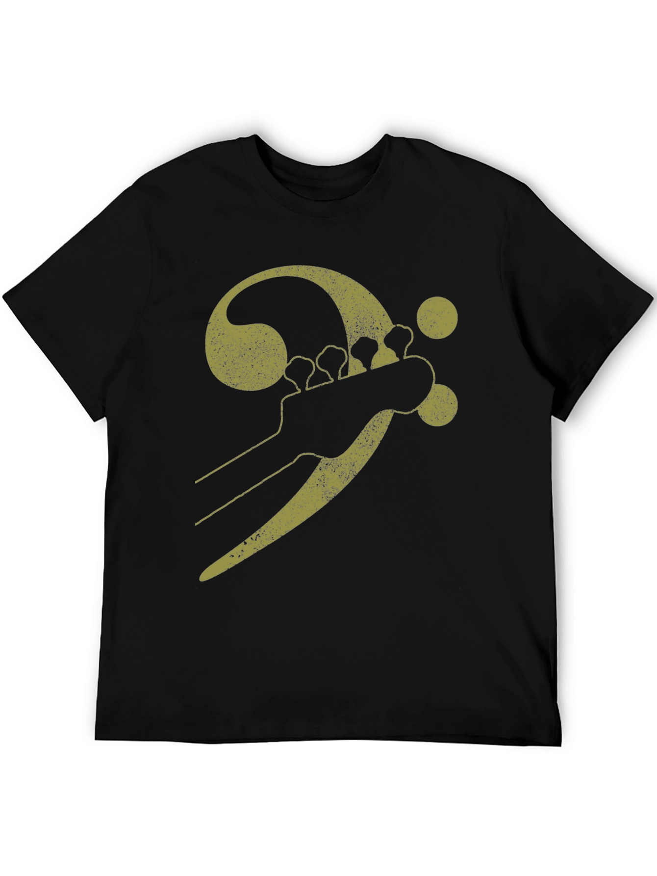 Bass Clef Guitar Tee - Black Music Shirt