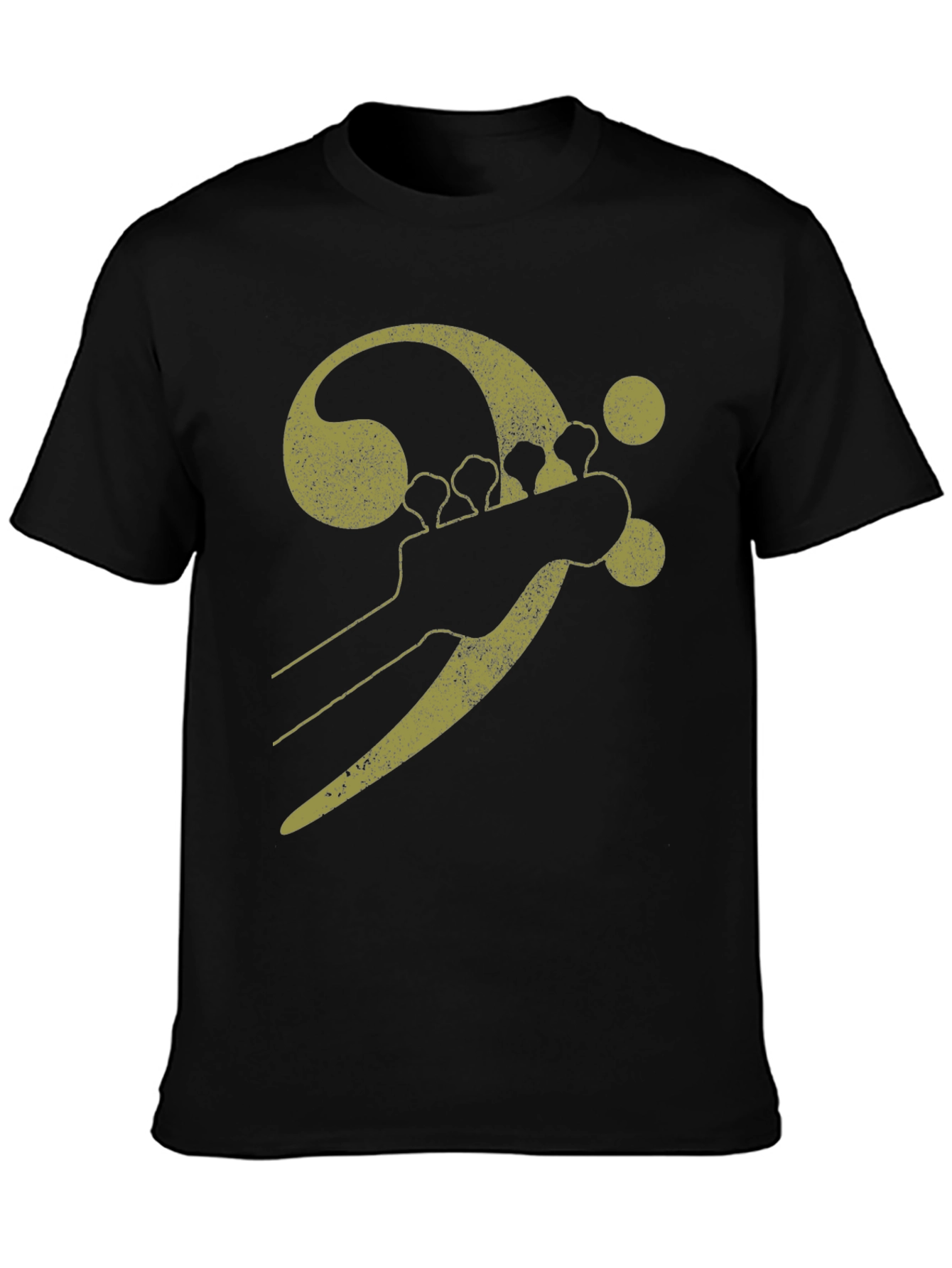 Bass Clef Guitar Tee - Black Music Shirt