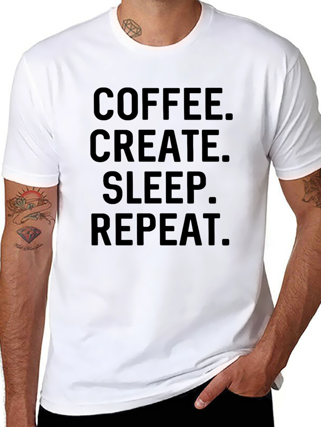 Coffee Create Sleep Repeat Graphic Tee