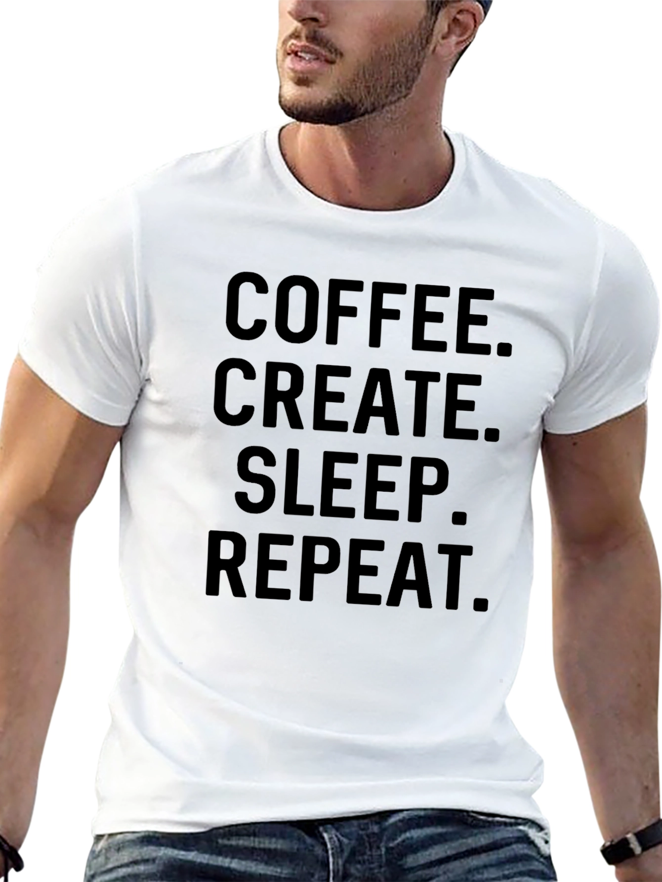 Coffee Create Sleep Repeat Graphic Tee