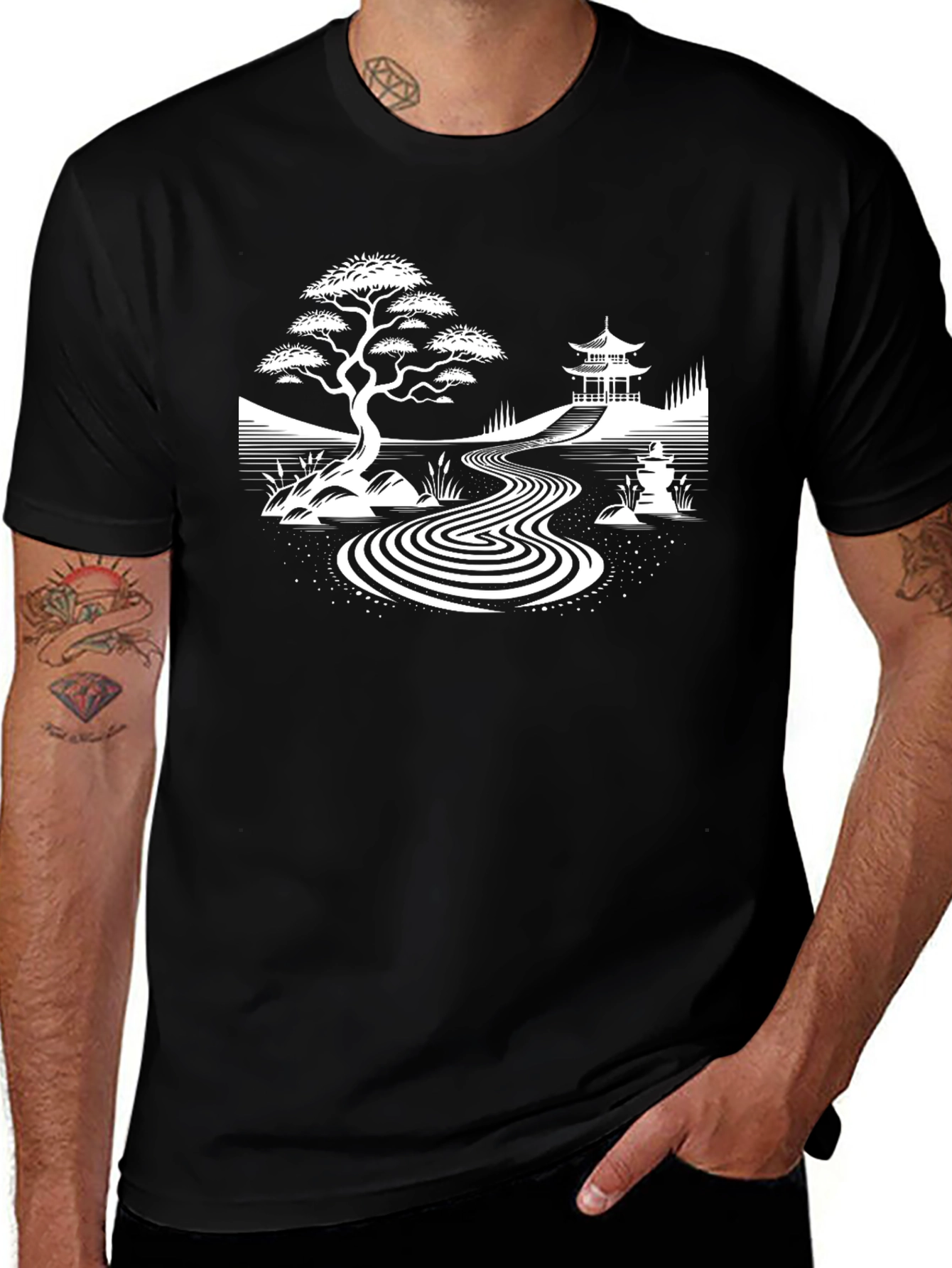 Zen Garden T-Shirt - Peaceful Japanese Design