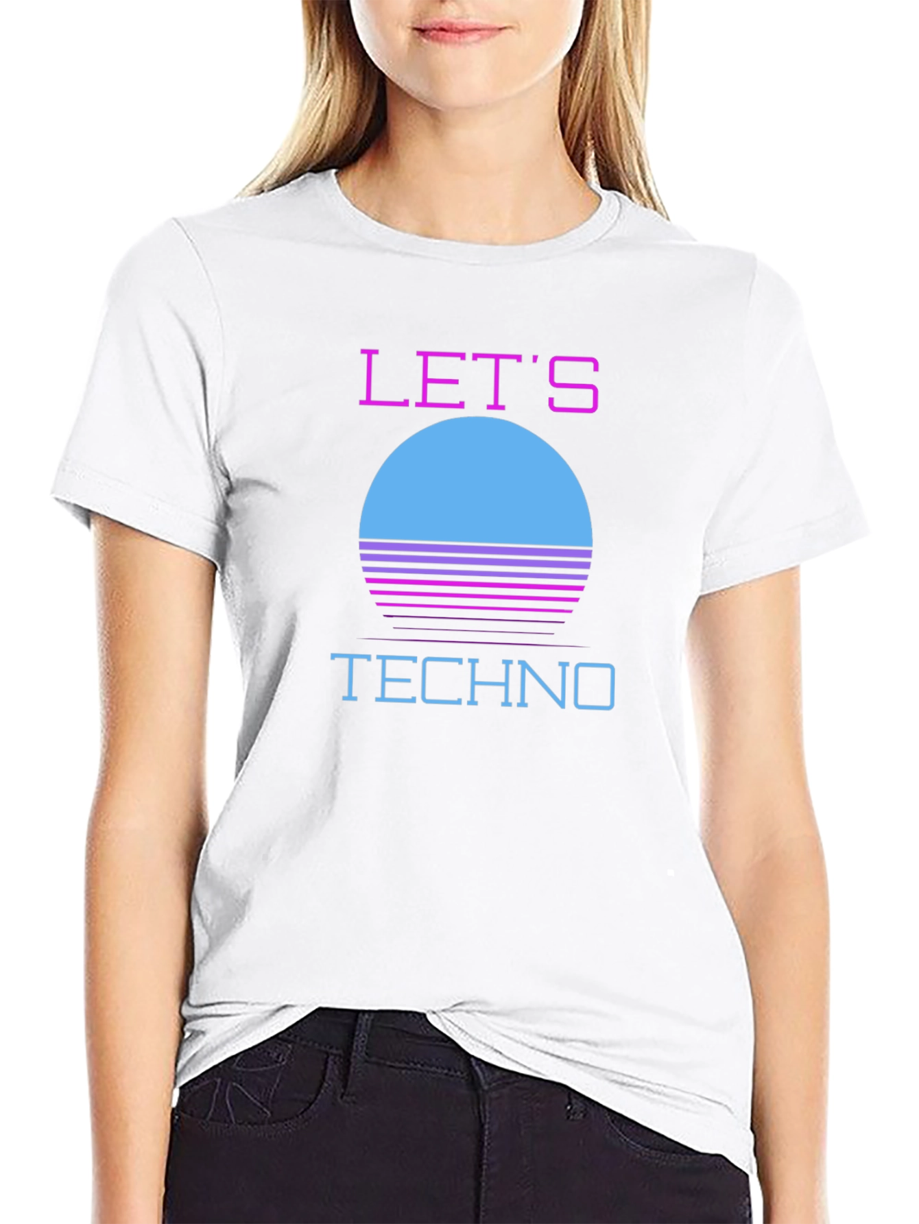 Retro Lets Techno T-Shirt - 80s Inspired Design