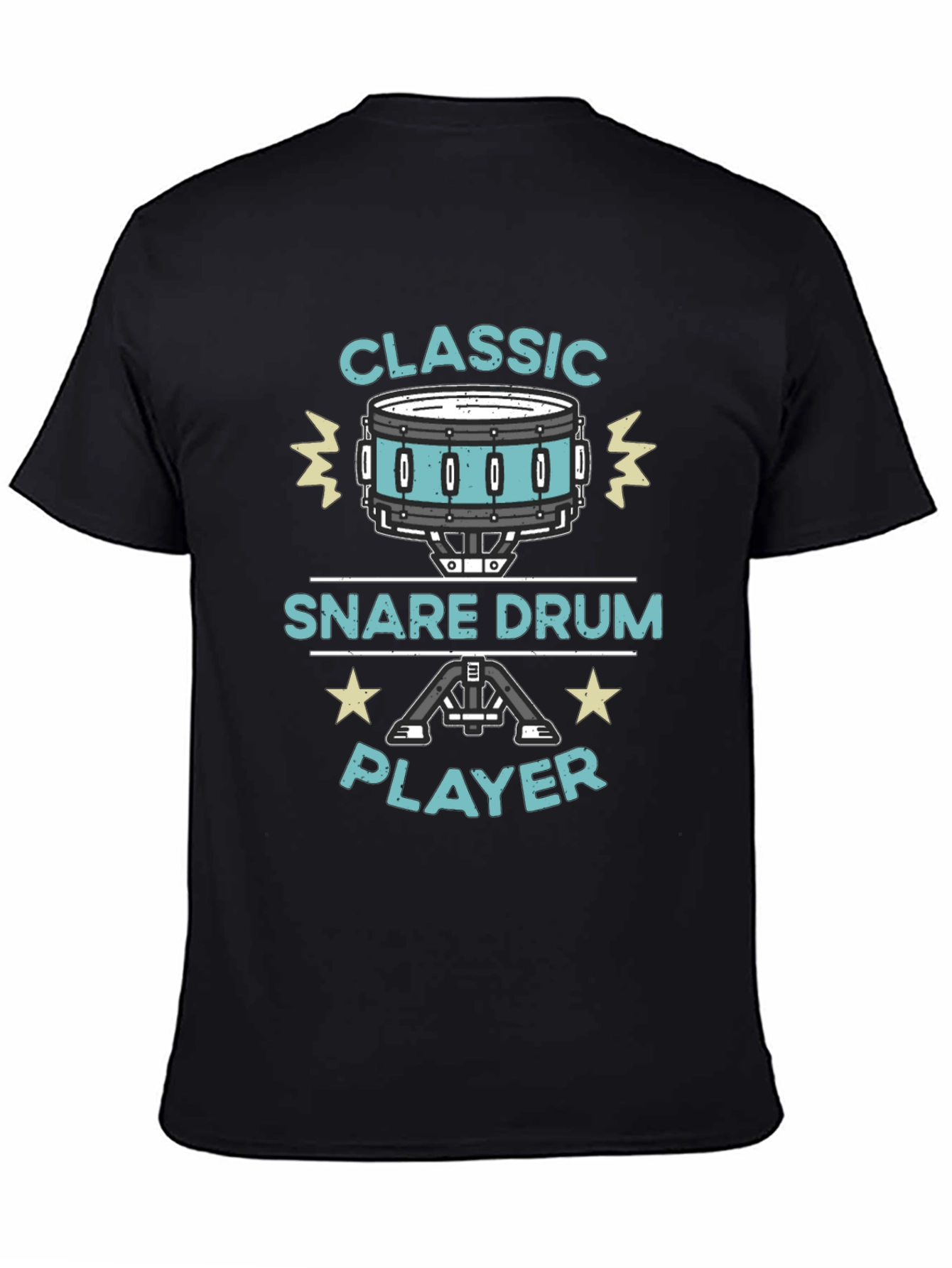 Classic Snare Drum Player Black T-Shirt