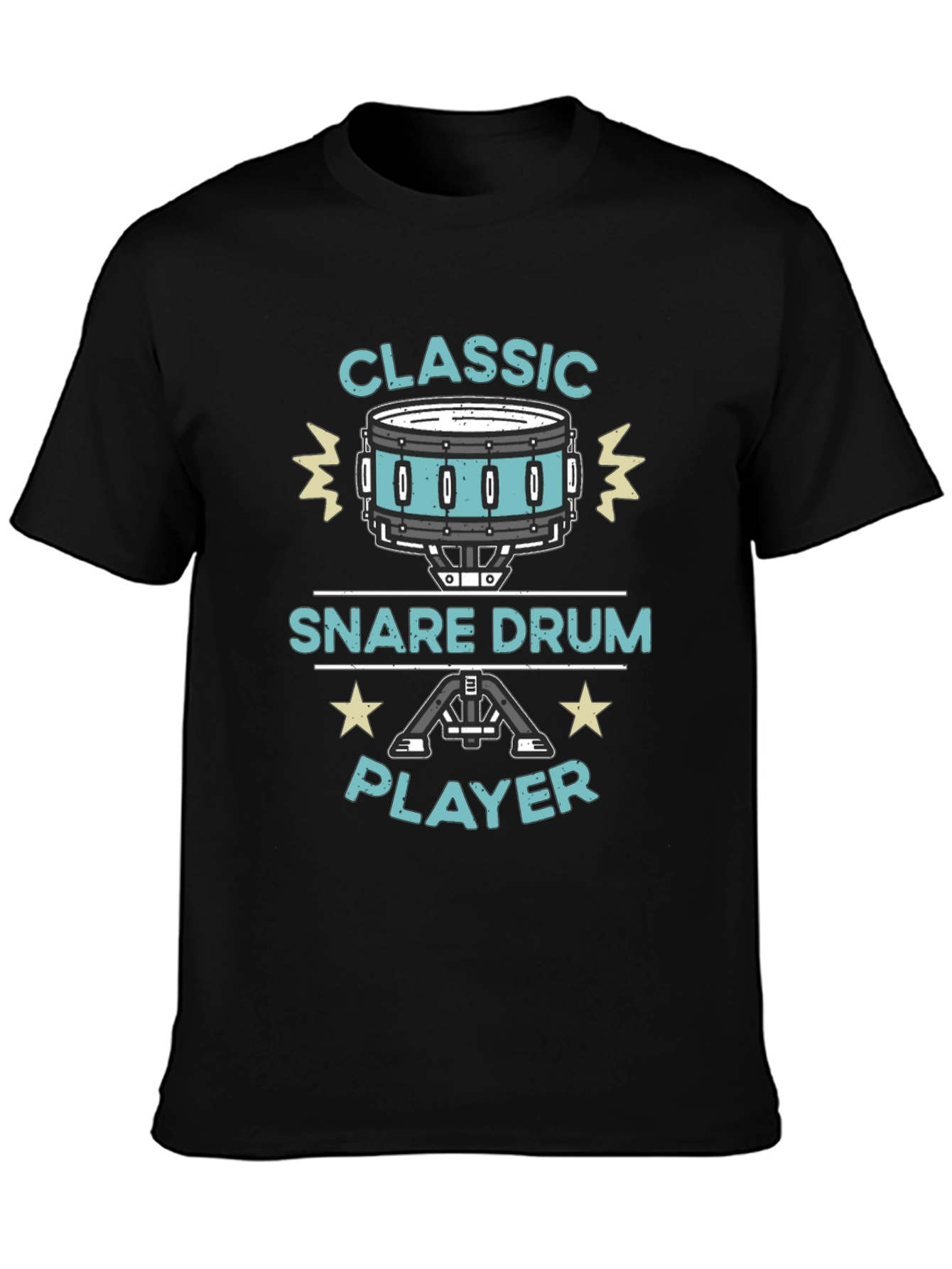 Classic Snare Drum Player Black T-Shirt