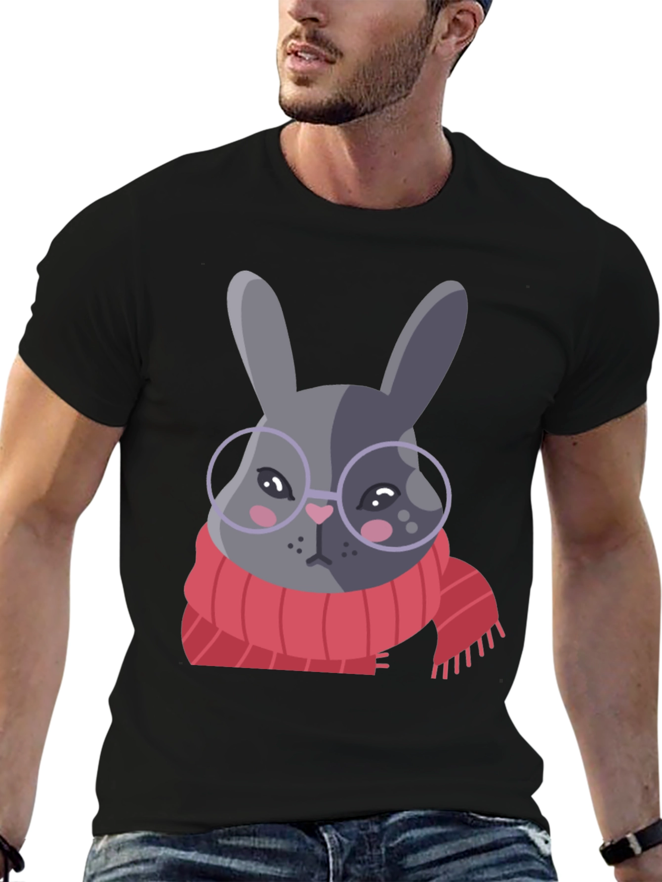 Rabbit with Glasses Graphic Tee