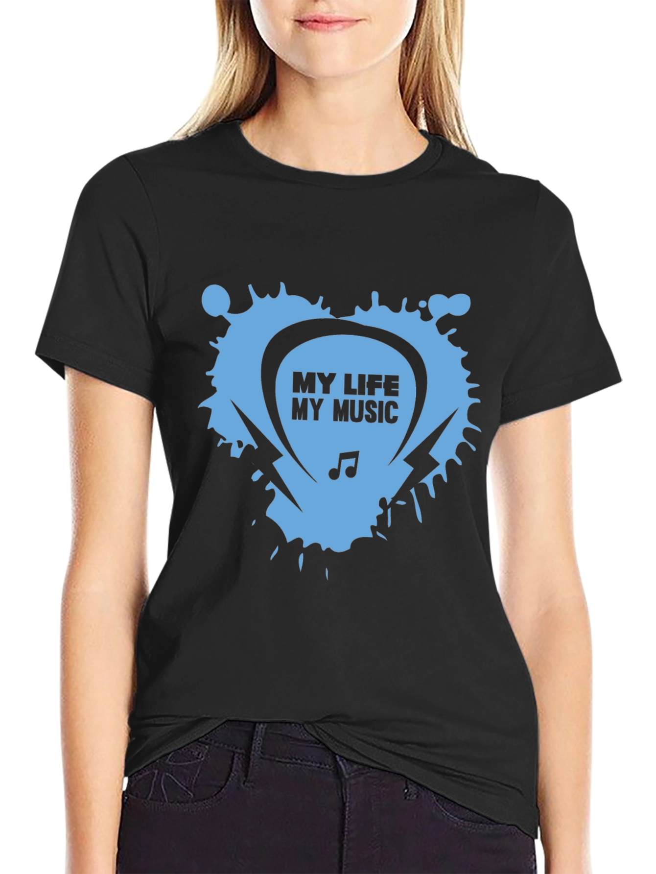 My Life My Music Black Graphic Tee